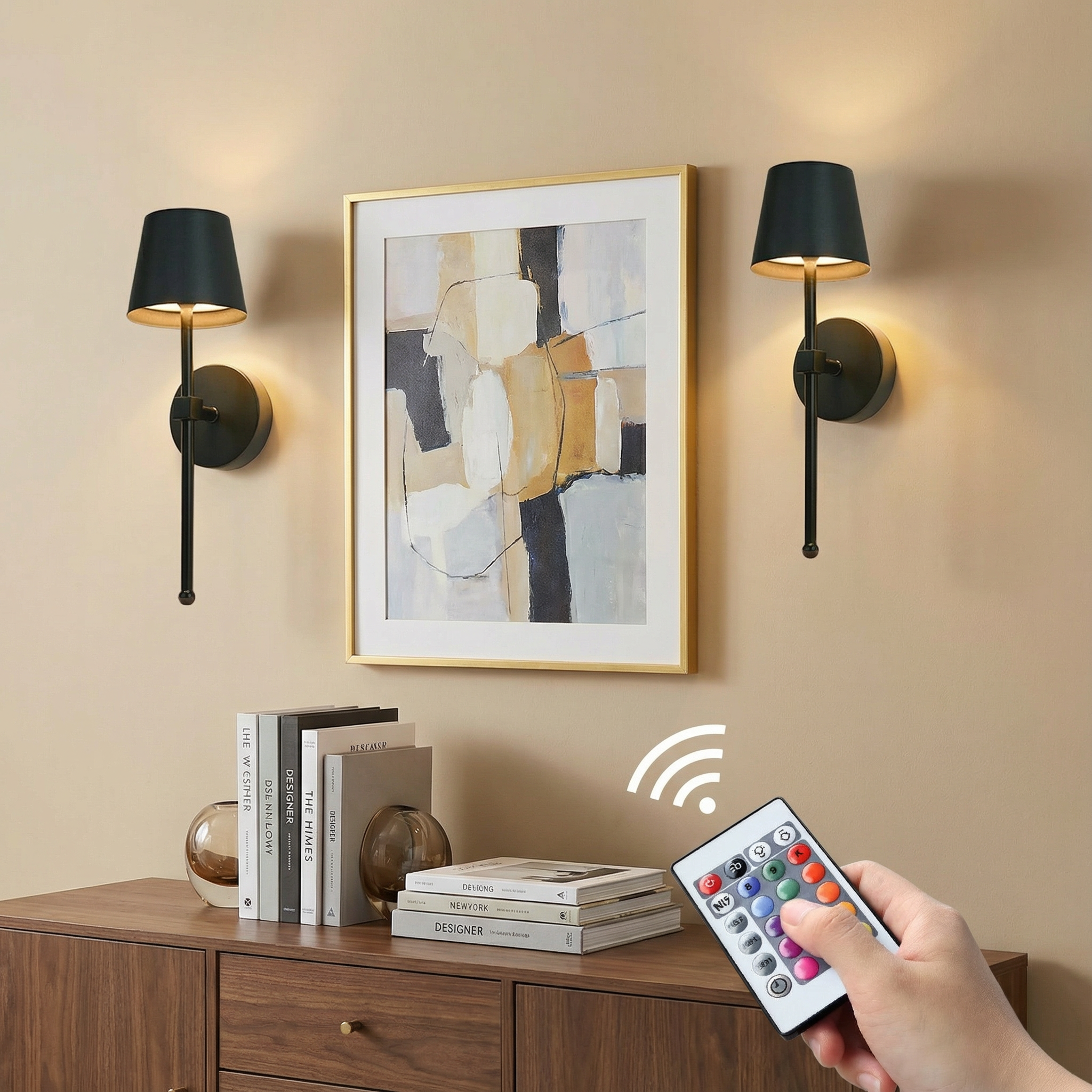 Elegant Wireless Wall Light | Rechargeable LED Sconce Light with Modern Design | Portable Fixture for Home Décor