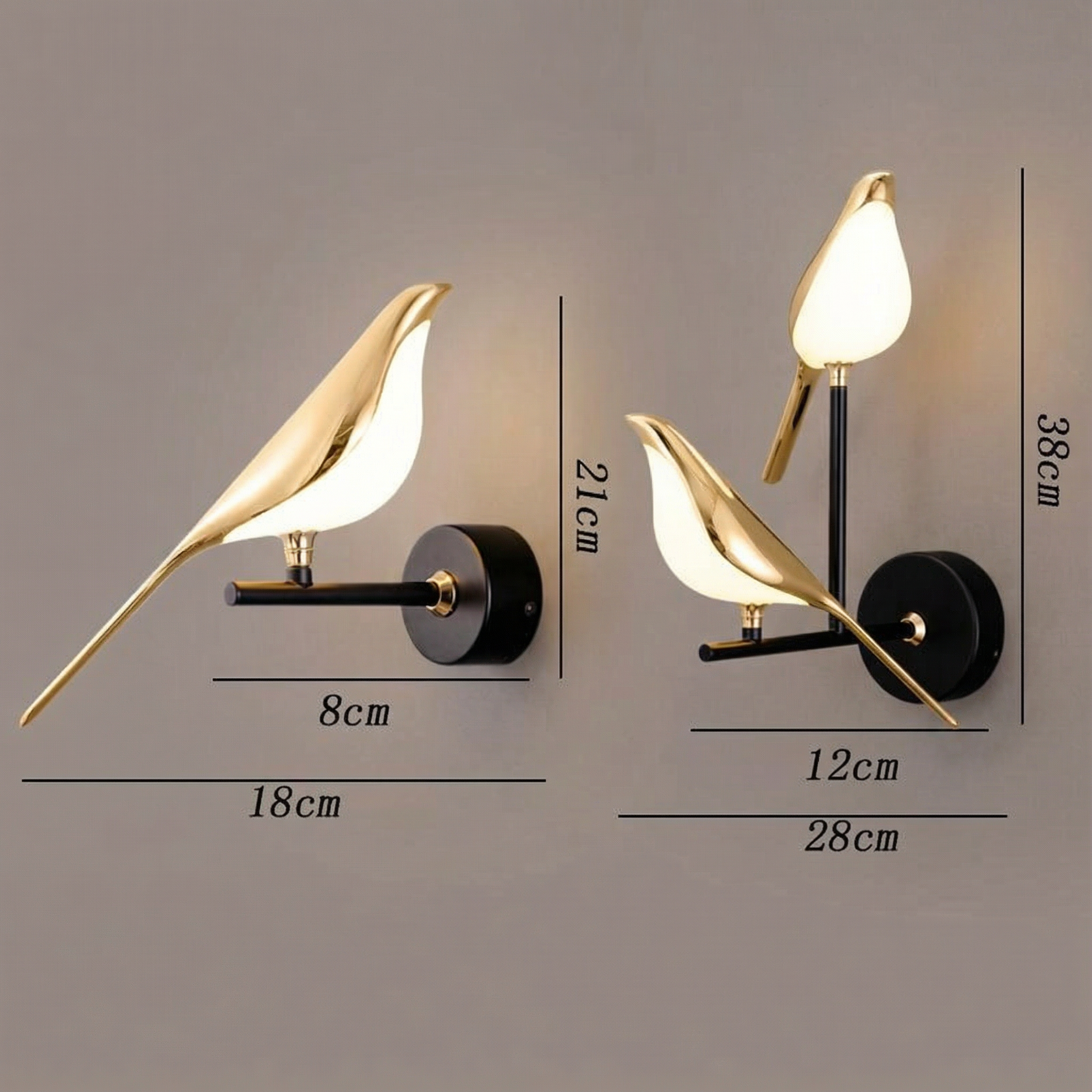 Artistic Wall Light | Modern Bird-Shaped Wall Lamp with Adjustable LED | Unique Decor Accent for Warm Ambiance