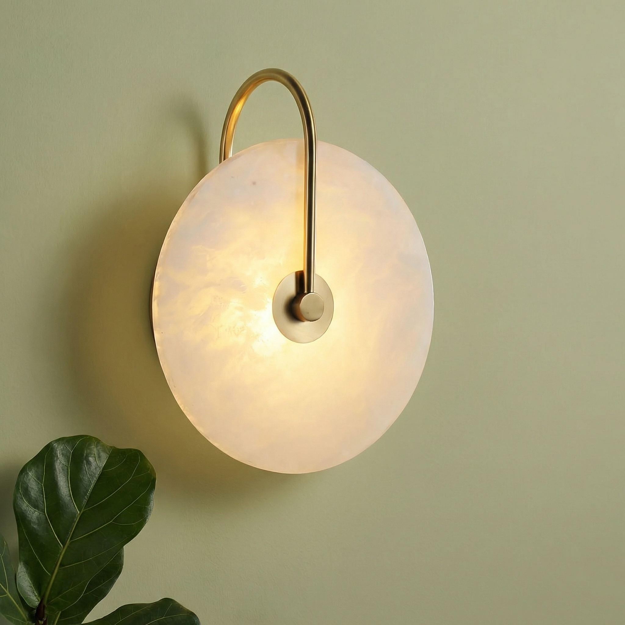 Elegant Alab Marble Wall Lamp with Soft LED Light | Contemporary Wall Sconce for Warm Ambiance