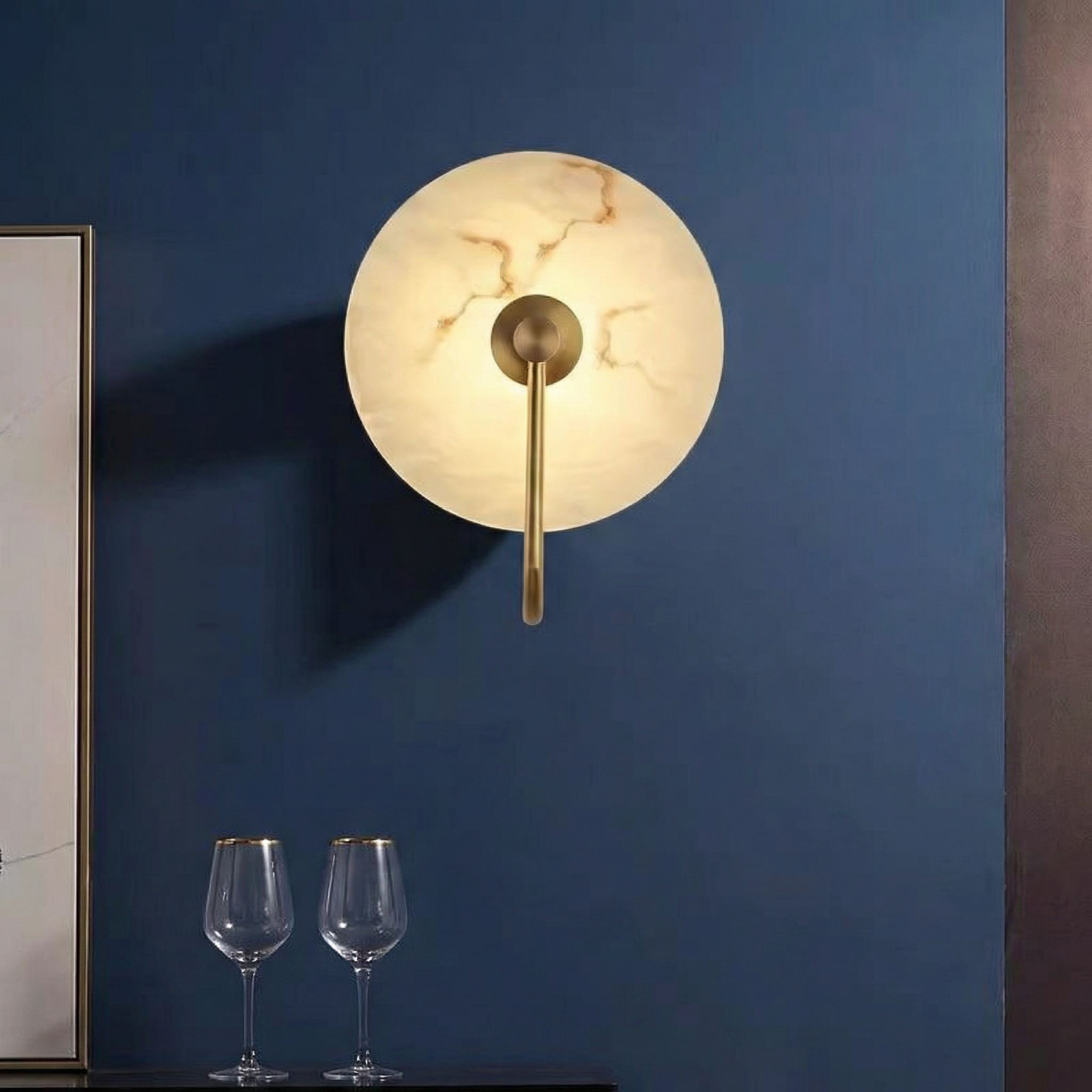 Elegant Alab Marble Wall Lamp with Soft LED Light | Contemporary Wall Sconce for Warm Ambiance