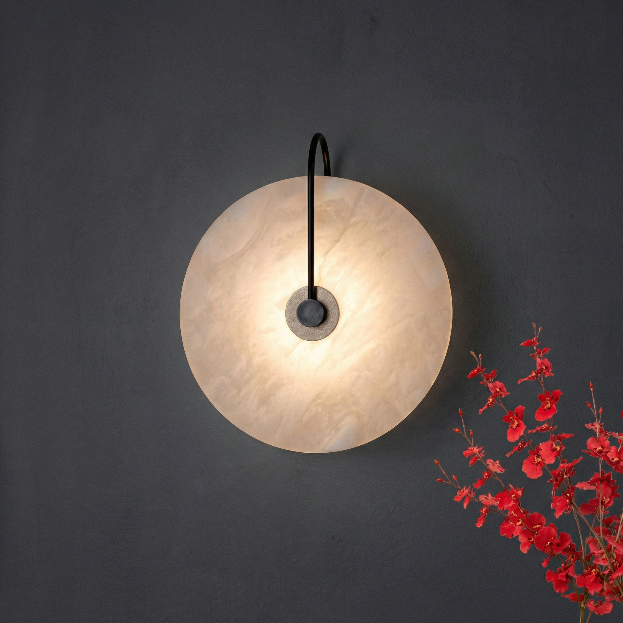 Elegant Alab Marble Wall Lamp with Soft LED Light | Contemporary Wall Sconce for Warm Ambiance