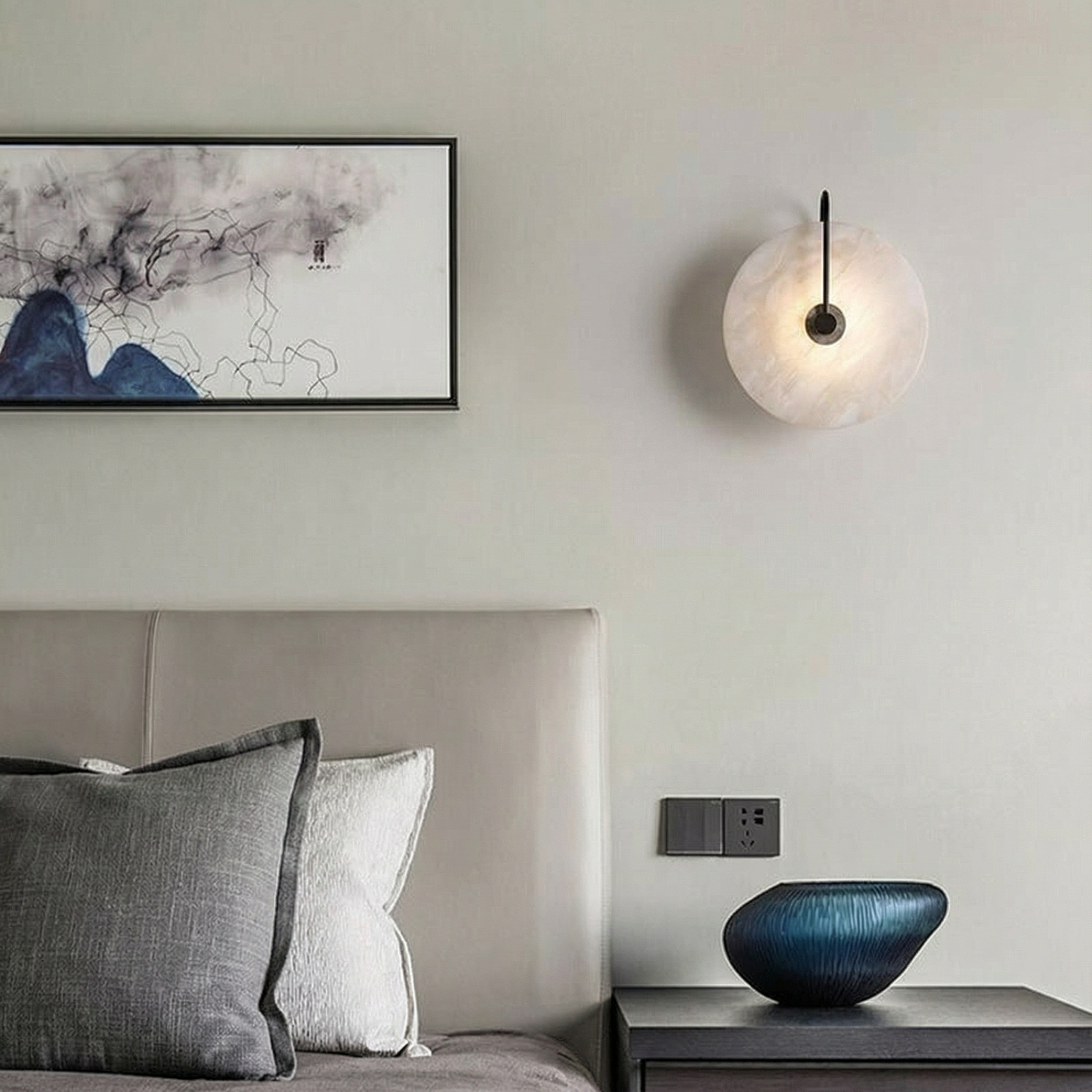 Elegant Alab Marble Wall Lamp with Soft LED Light | Contemporary Wall Sconce for Warm Ambiance