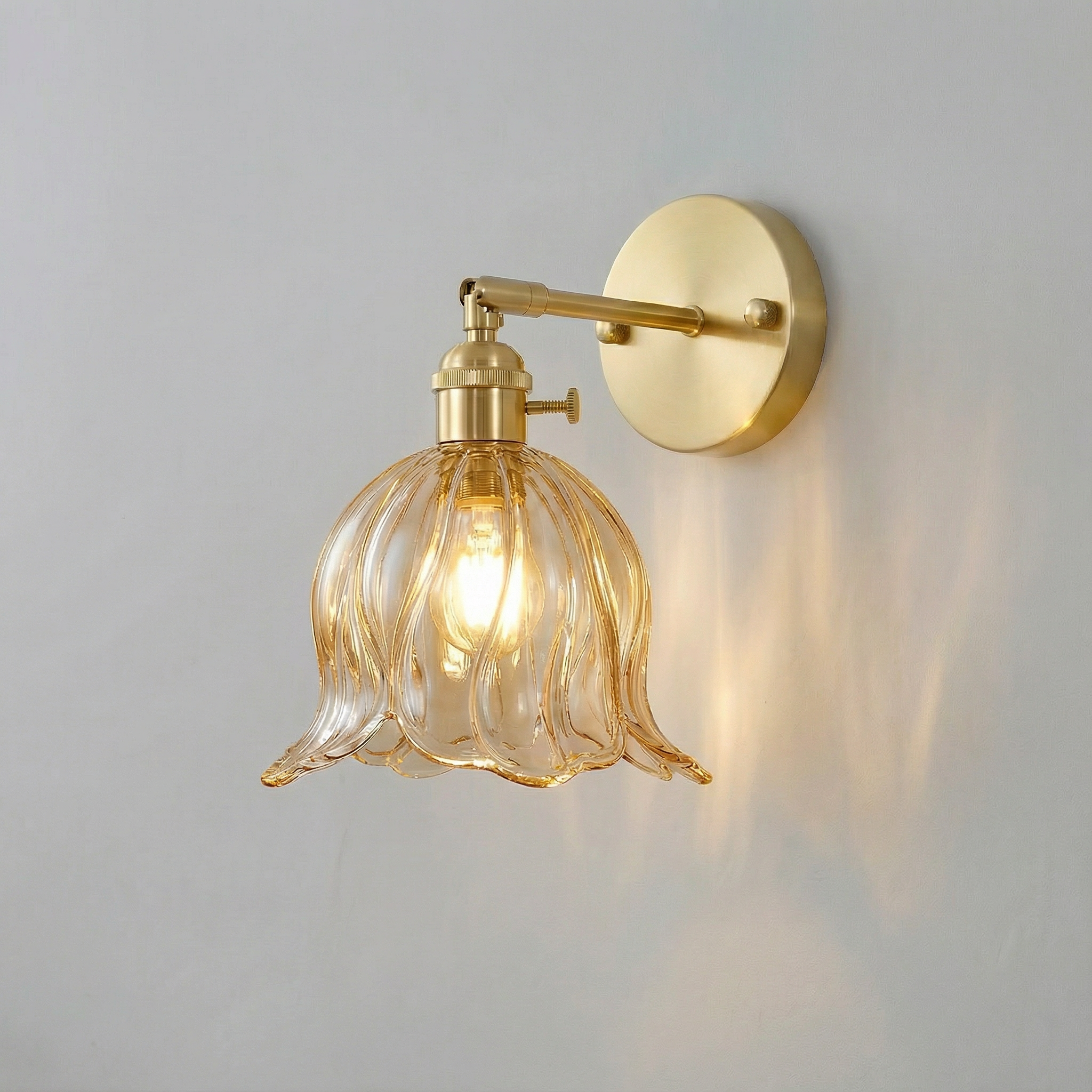 Floral Elegance | Glass Wall Light with Soft LED Glow | Modern Sconce for Cozy Ambiance