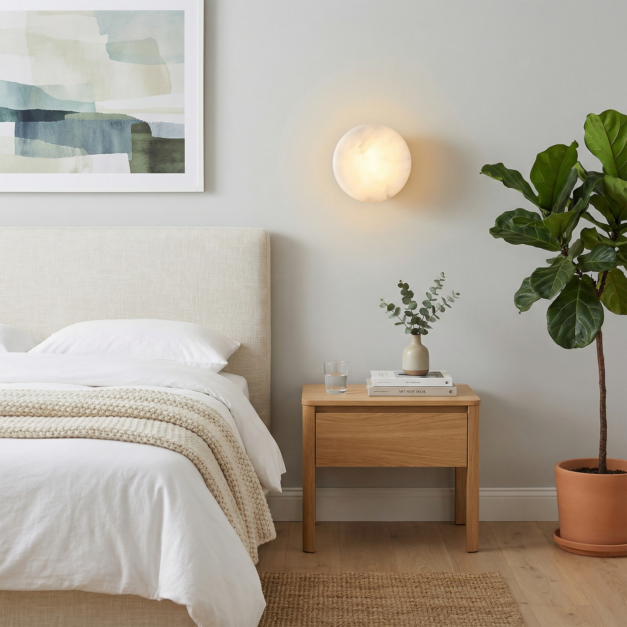 Elegant Marble | Wall Sconce Lighting with Warm LED Glow | Contemporary Design for Cozy Ambiance