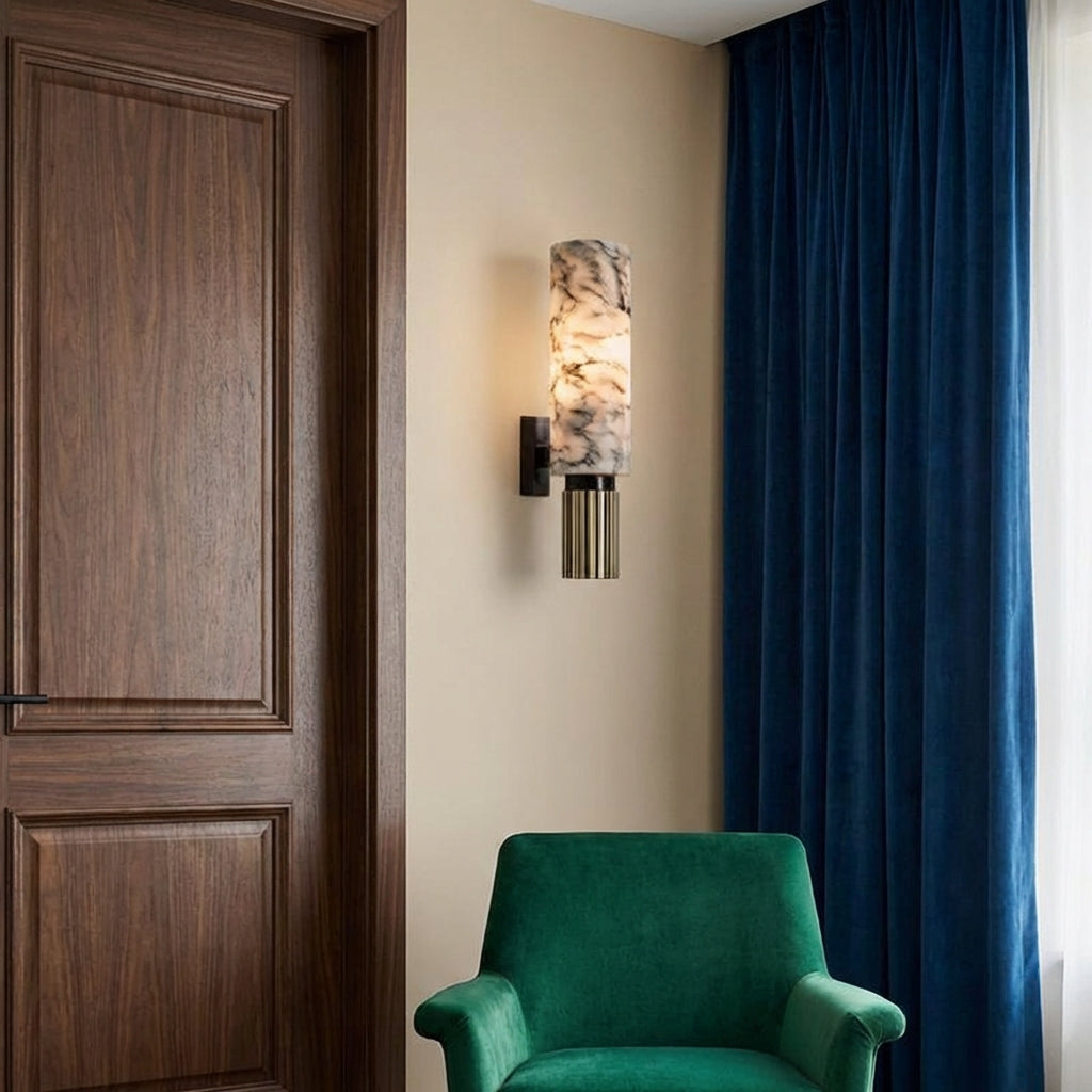 Contemporary Wall Light | Copper Stone Wall Lamp with LED Bulb | Elegant Design for Warm Ambiance