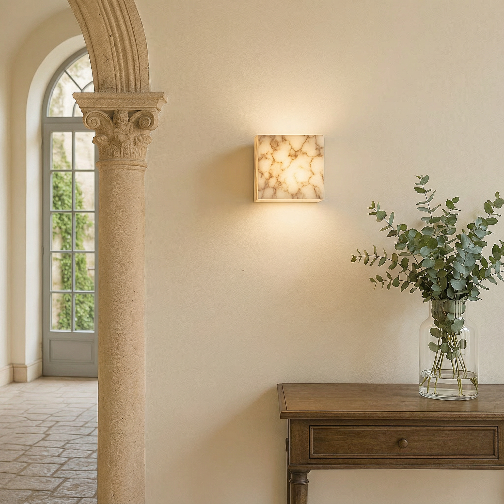 Marble Cube | Wall Light with LED Bulb & Minimalist Design | Elegant Sconce for Ambient Illumination