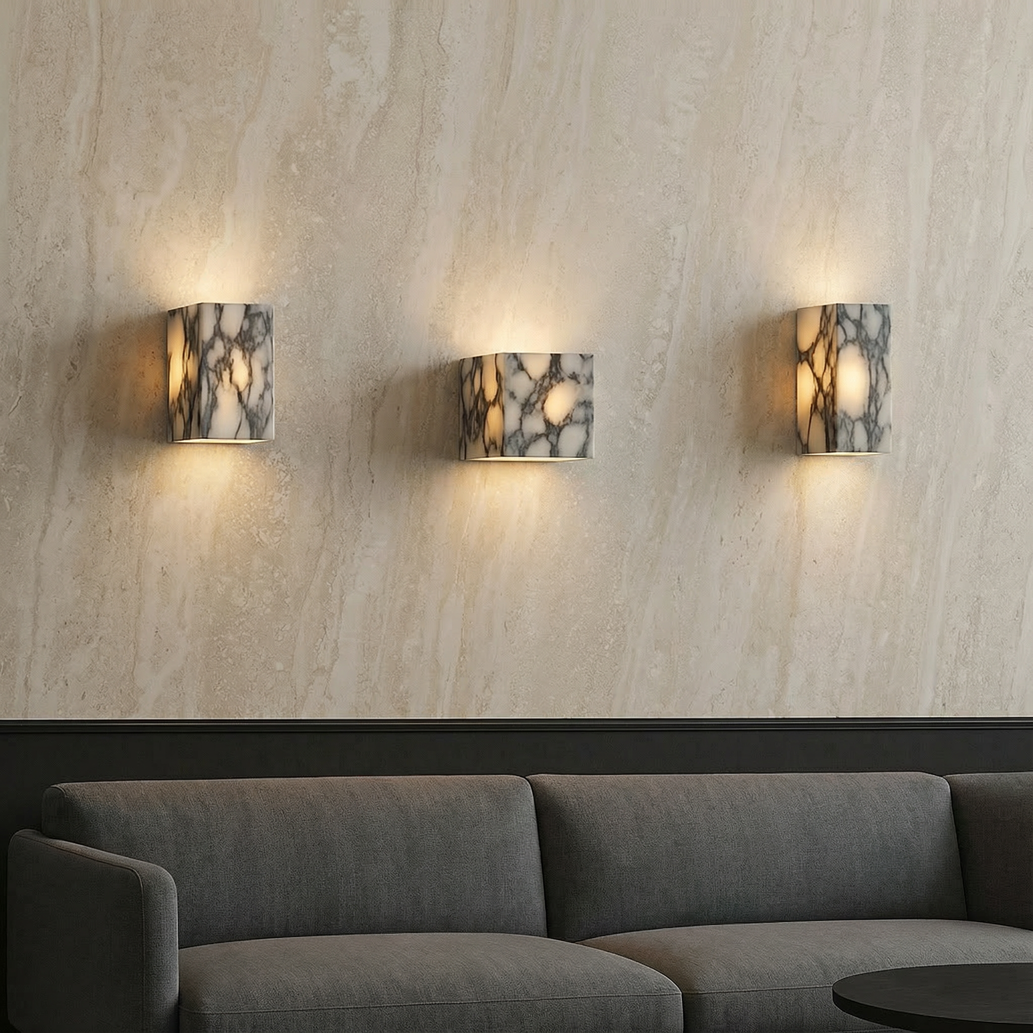 Marble Cube | Wall Light with LED Bulb & Minimalist Design | Elegant Sconce for Ambient Illumination
