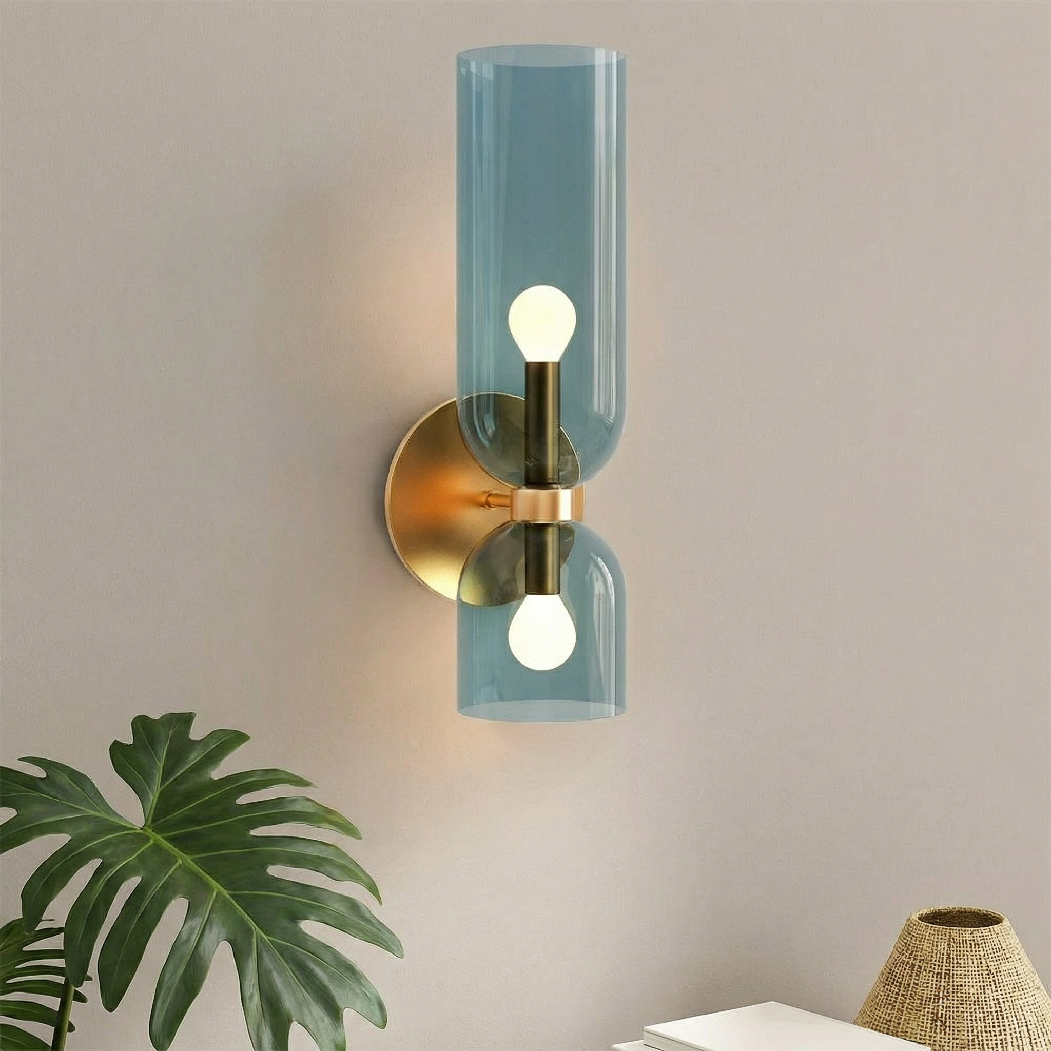 Elegant Glass Wall Sconce Lighting with Soft LED Glow | Modern Design for Dining Rooms and Bars