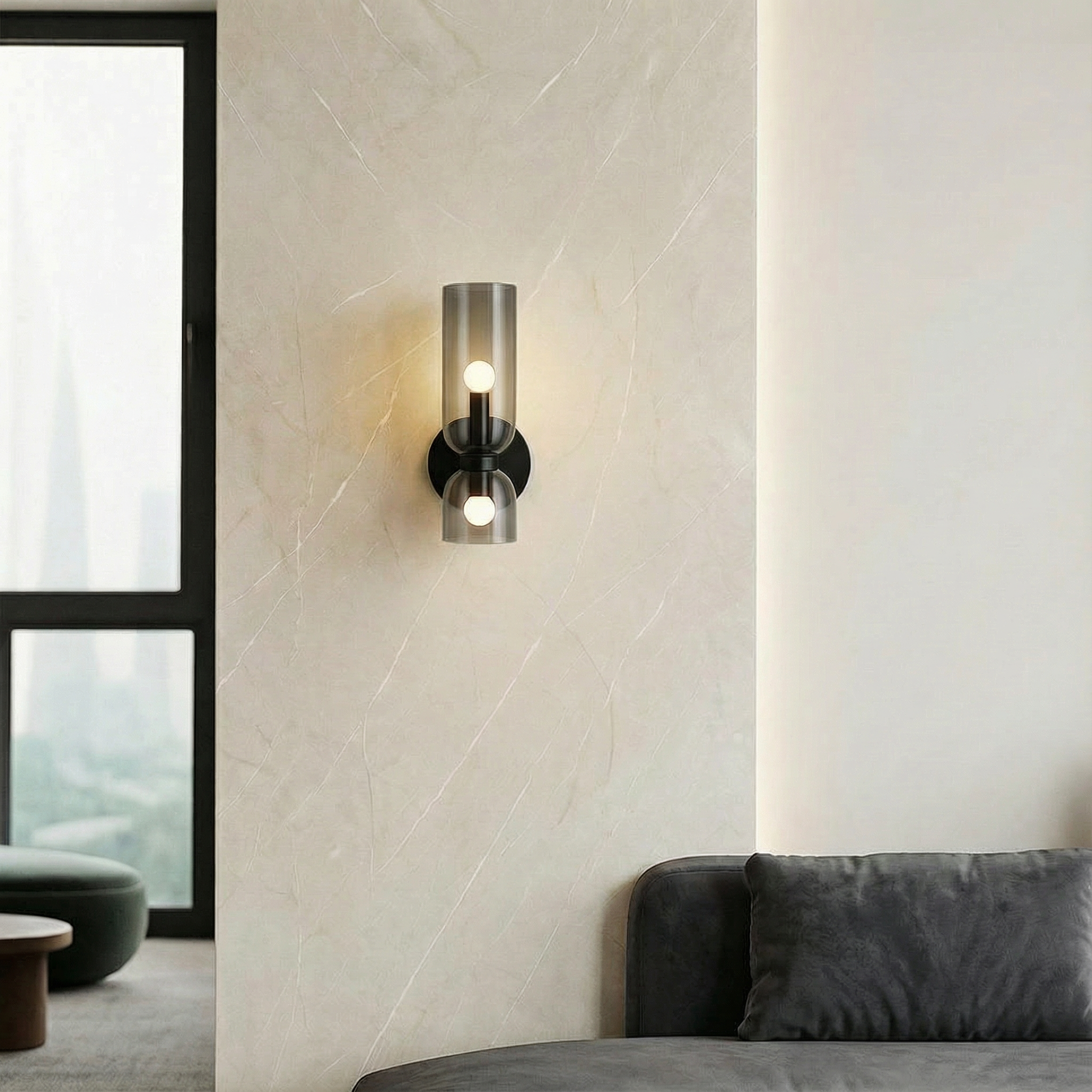 Elegant Glass Wall Sconce Lighting with Soft LED Glow | Modern Design for Dining Rooms and Bars