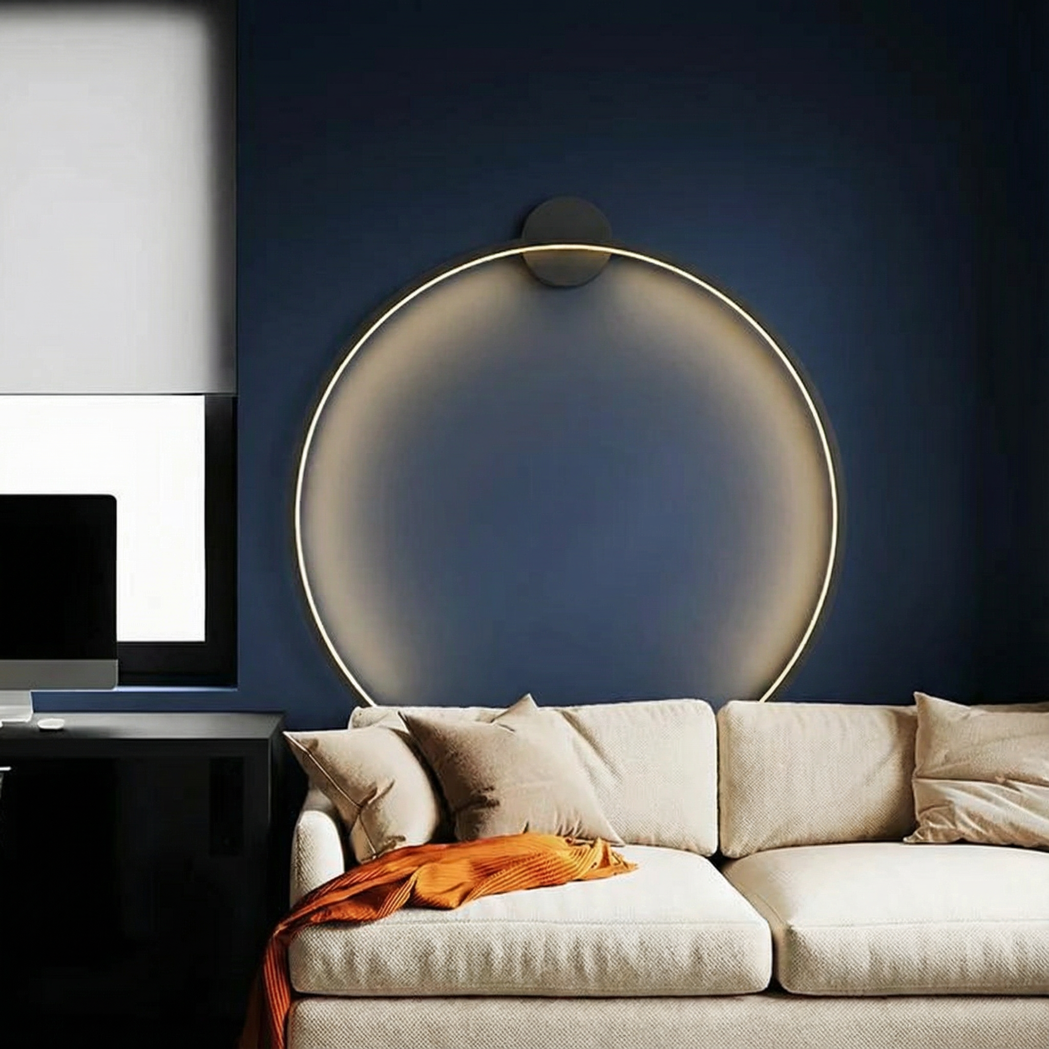 Scandinavian Wall Lamp | Modern LED Ring Sconce with Ambient Glow | Stylish Lighting for Home Decor