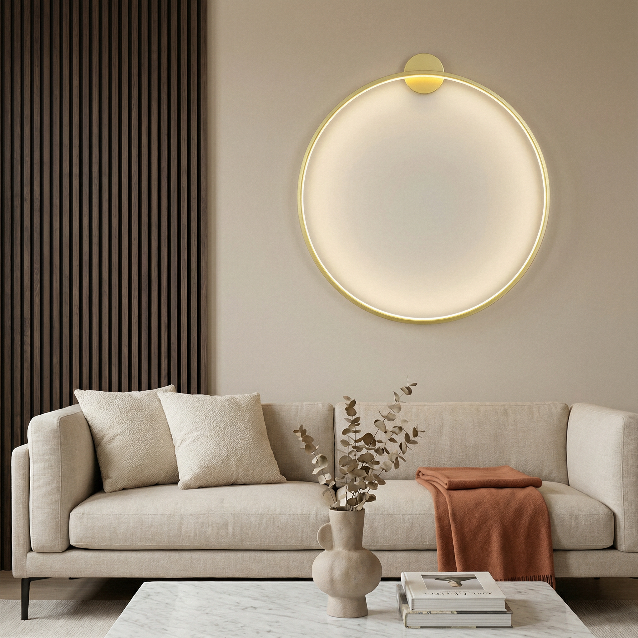 Scandinavian Wall Lamp | Modern LED Ring Sconce with Ambient Glow | Stylish Lighting for Home Decor