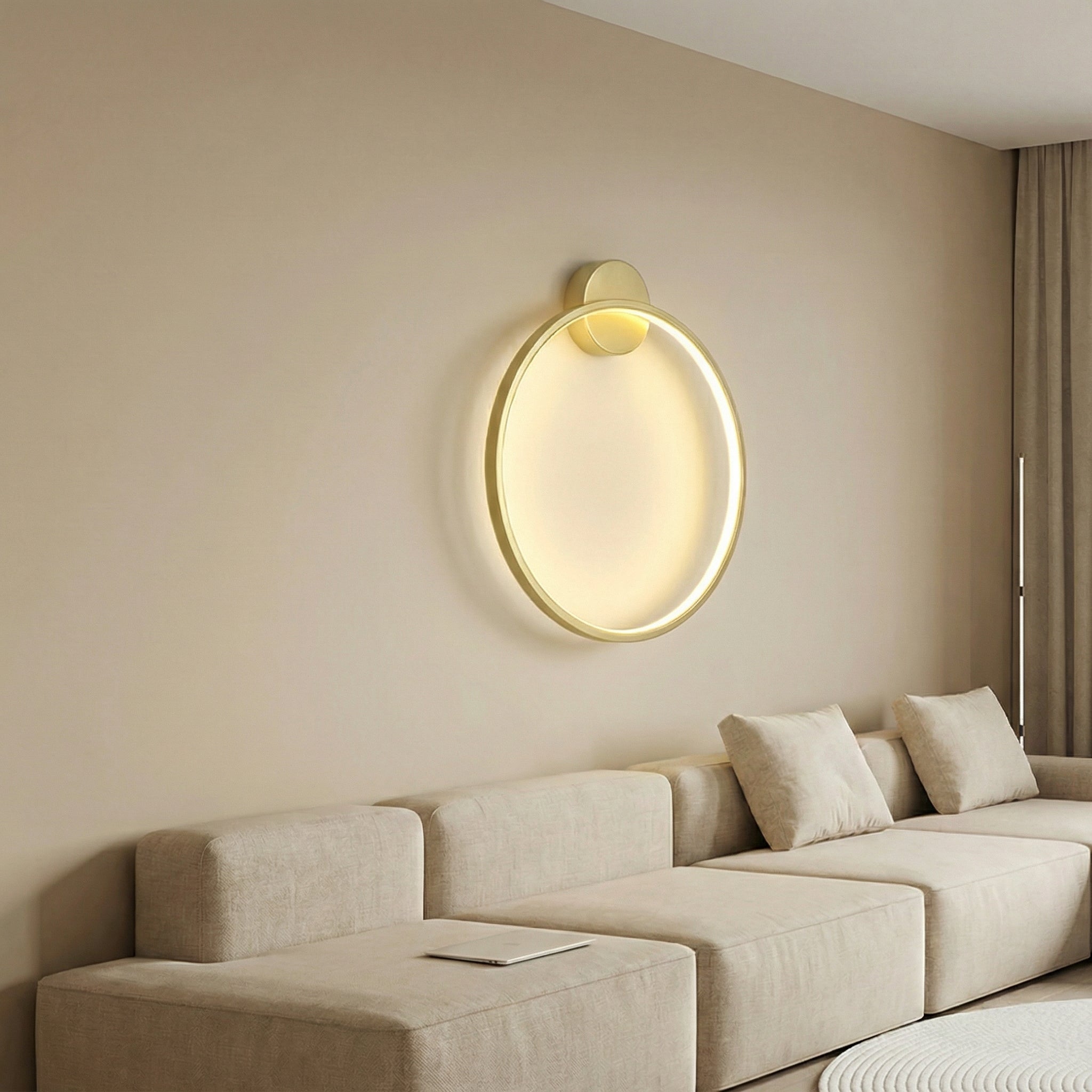 Scandinavian Wall Lamp | Modern LED Ring Sconce with Ambient Glow | Stylish Lighting for Home Decor