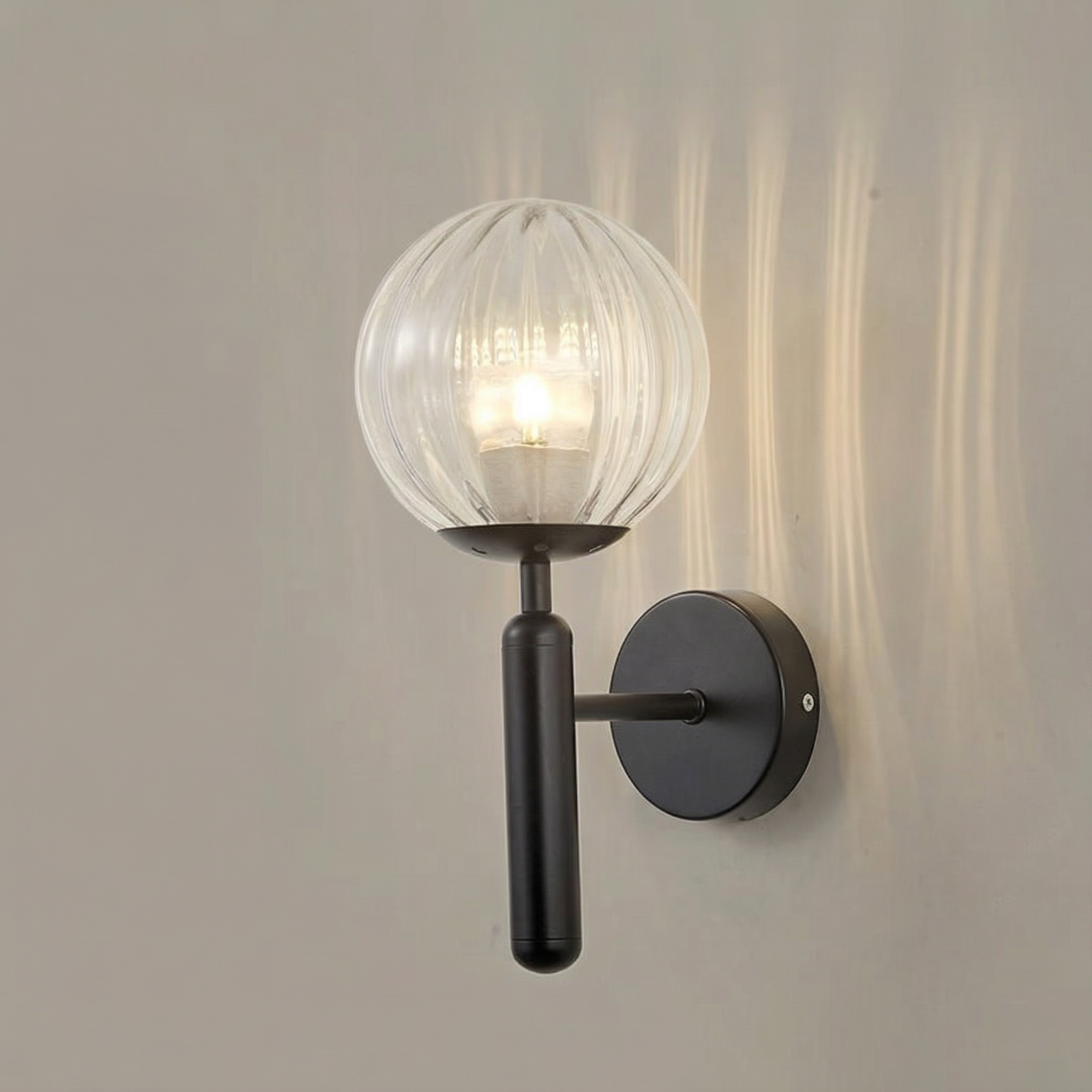 Scandinavian Sphere Wall Sconce with LED Compatibility | Modern Design for Cozy Ambiance