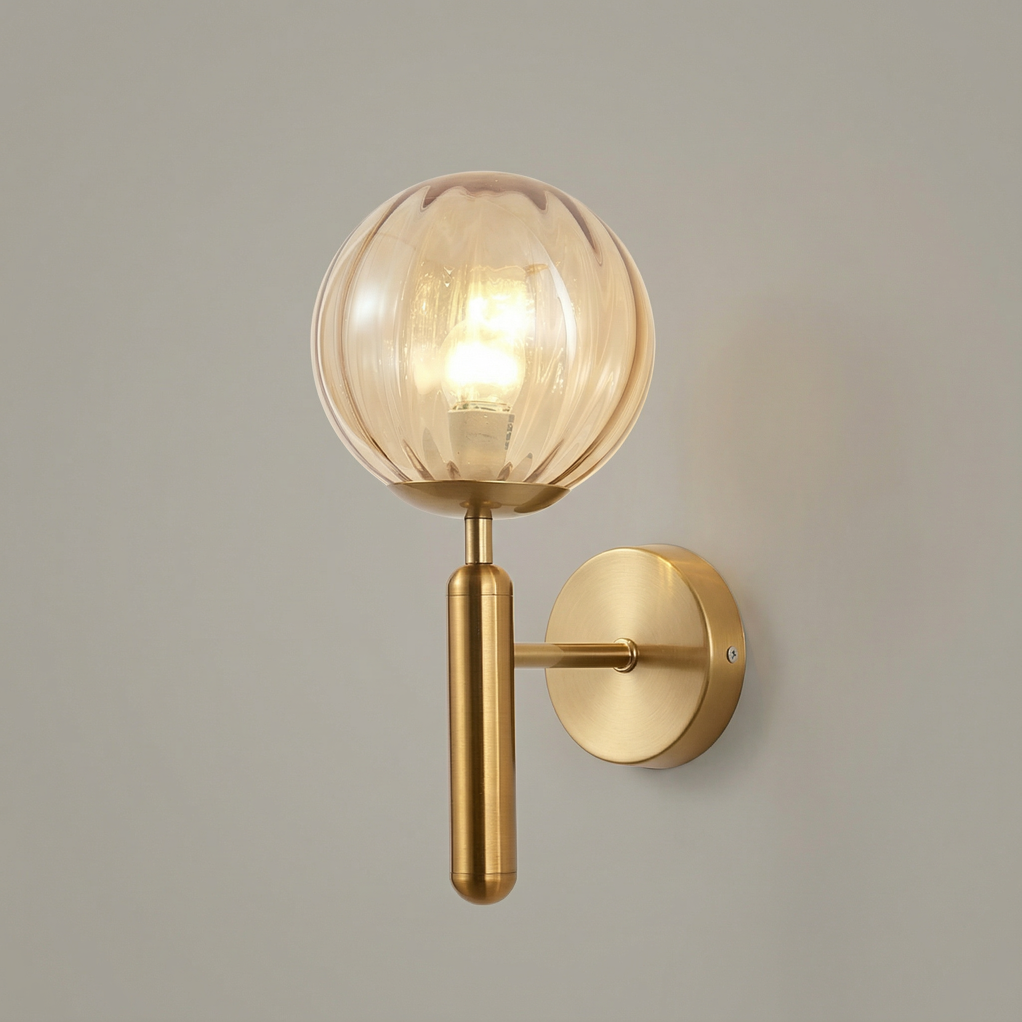 Scandinavian Sphere Wall Sconce with LED Compatibility | Modern Design for Cozy Ambiance