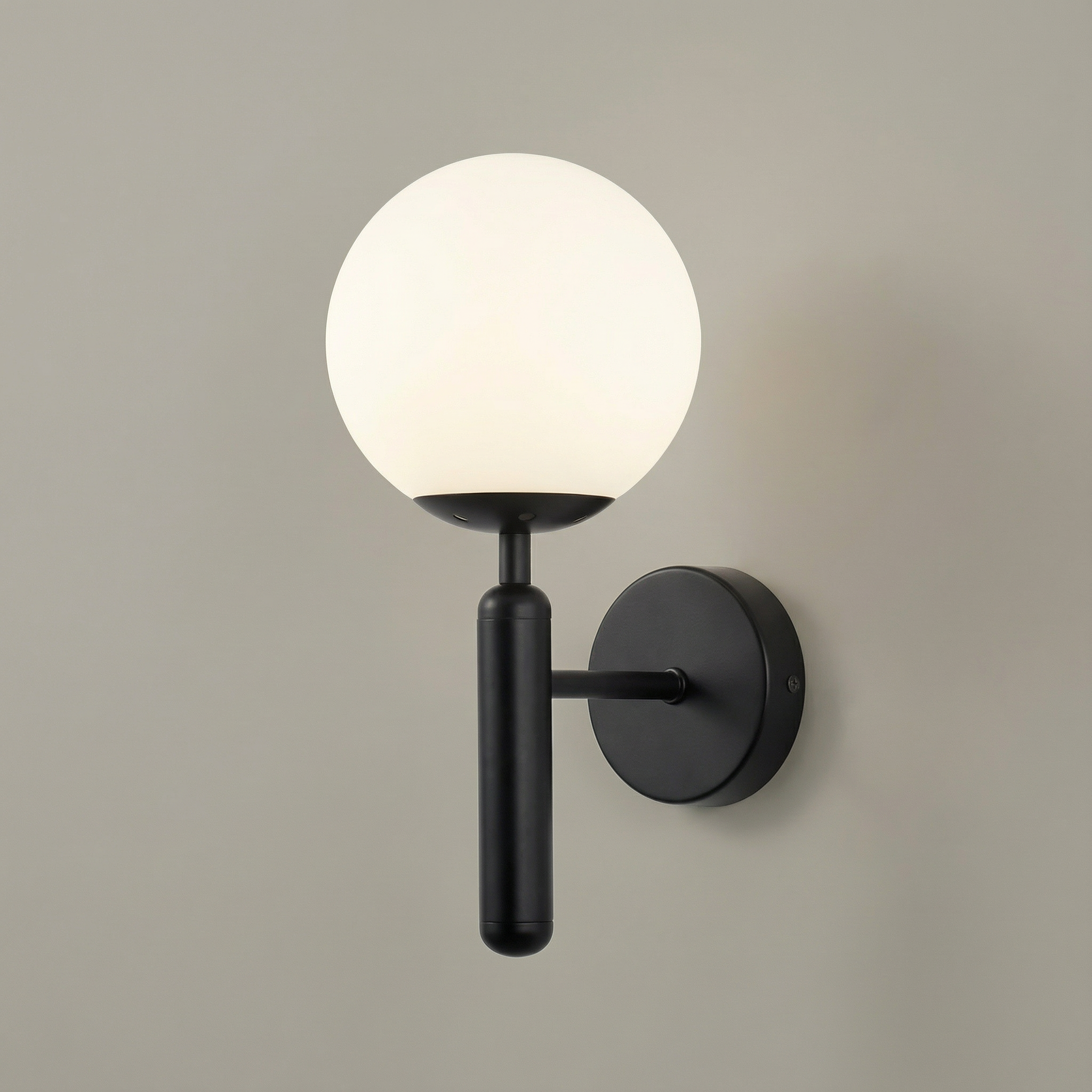 Scandinavian Sphere Wall Sconce with LED Compatibility | Modern Design for Cozy Ambiance