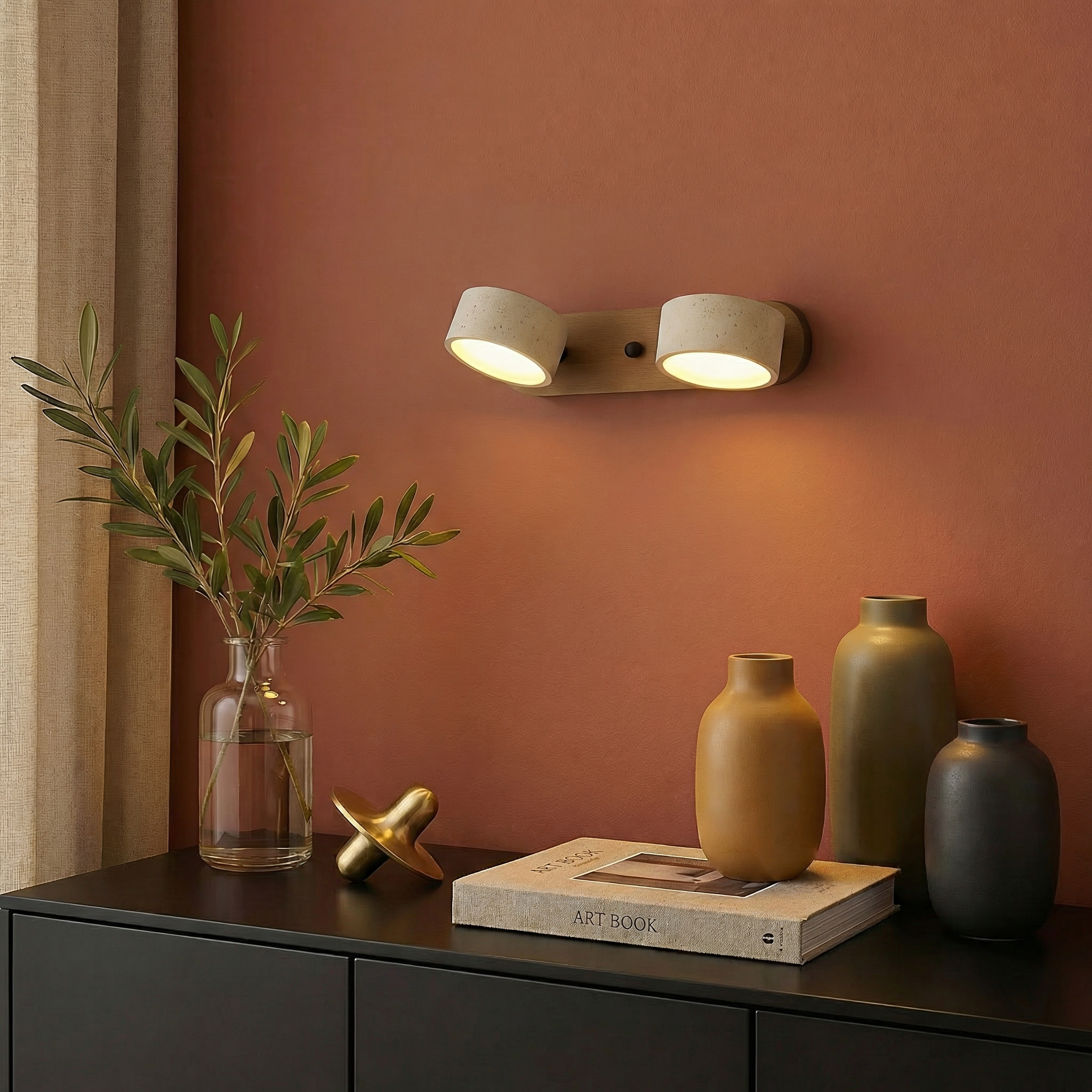 Duo Wall Light | Elegant Bathroom Wall Sconce with Integrated LED | Stylish Lighting for Home Decor