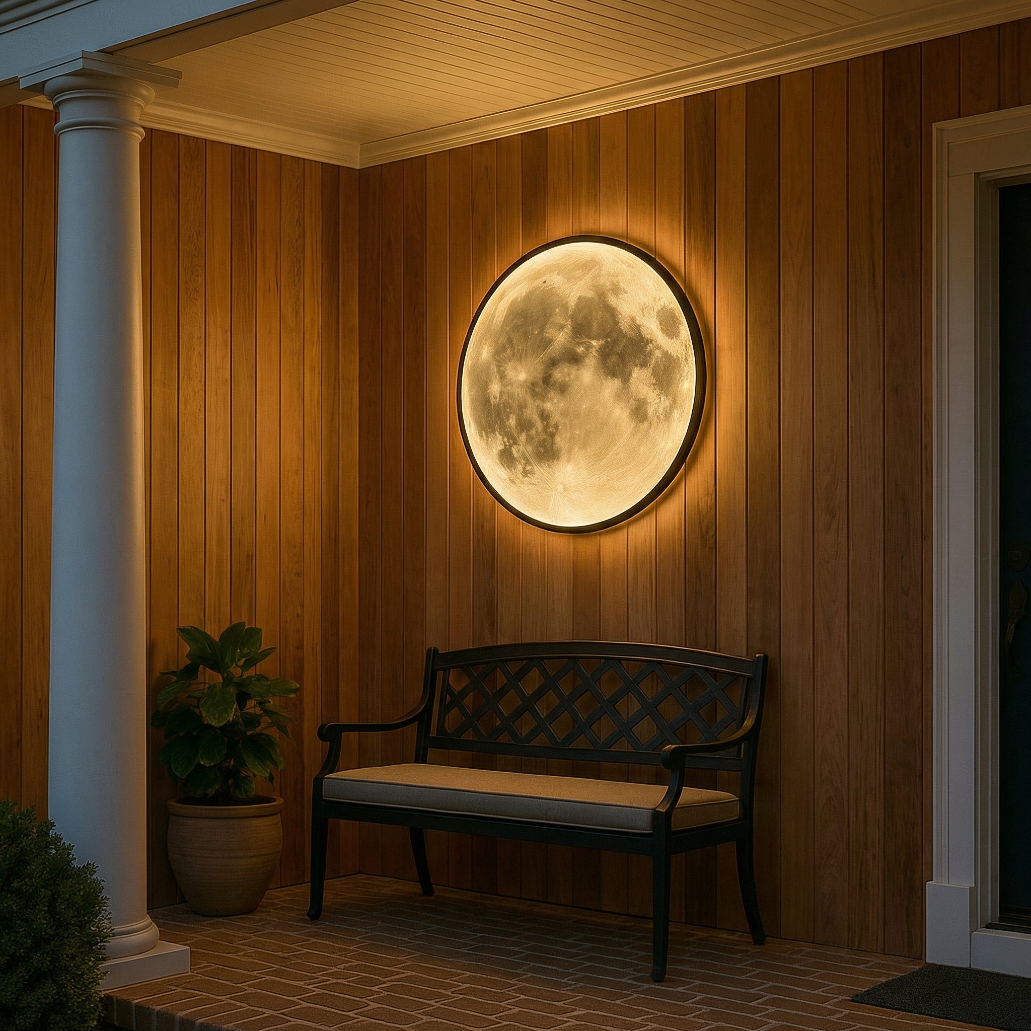 Celestial Glow | Outdoor Wall Lights with Realistic Lunar Surface