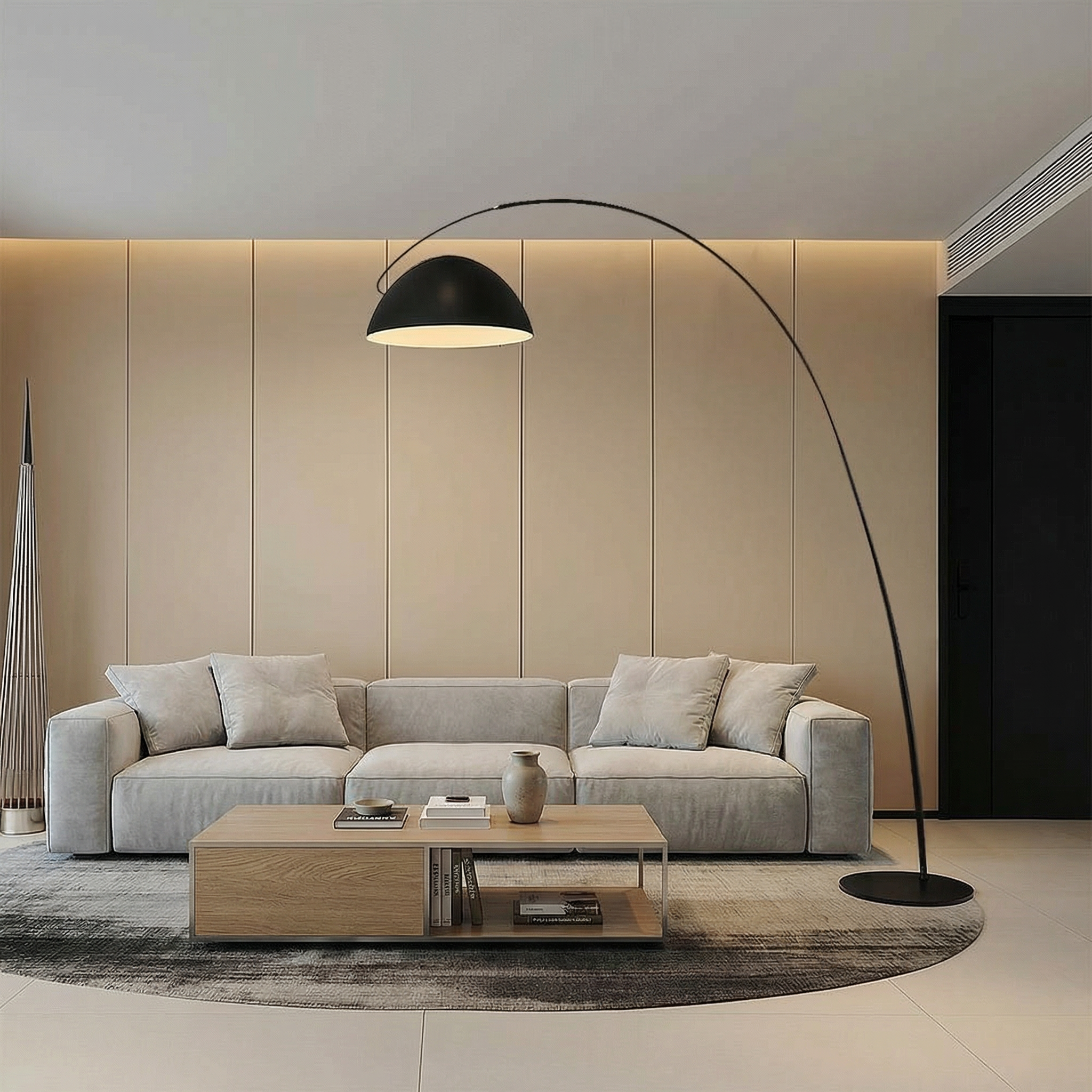 Nordic Elegance | Modern Floor Lamp with Adjustable Height & LED Bulb | Minimalist Design for Living Room Illumination