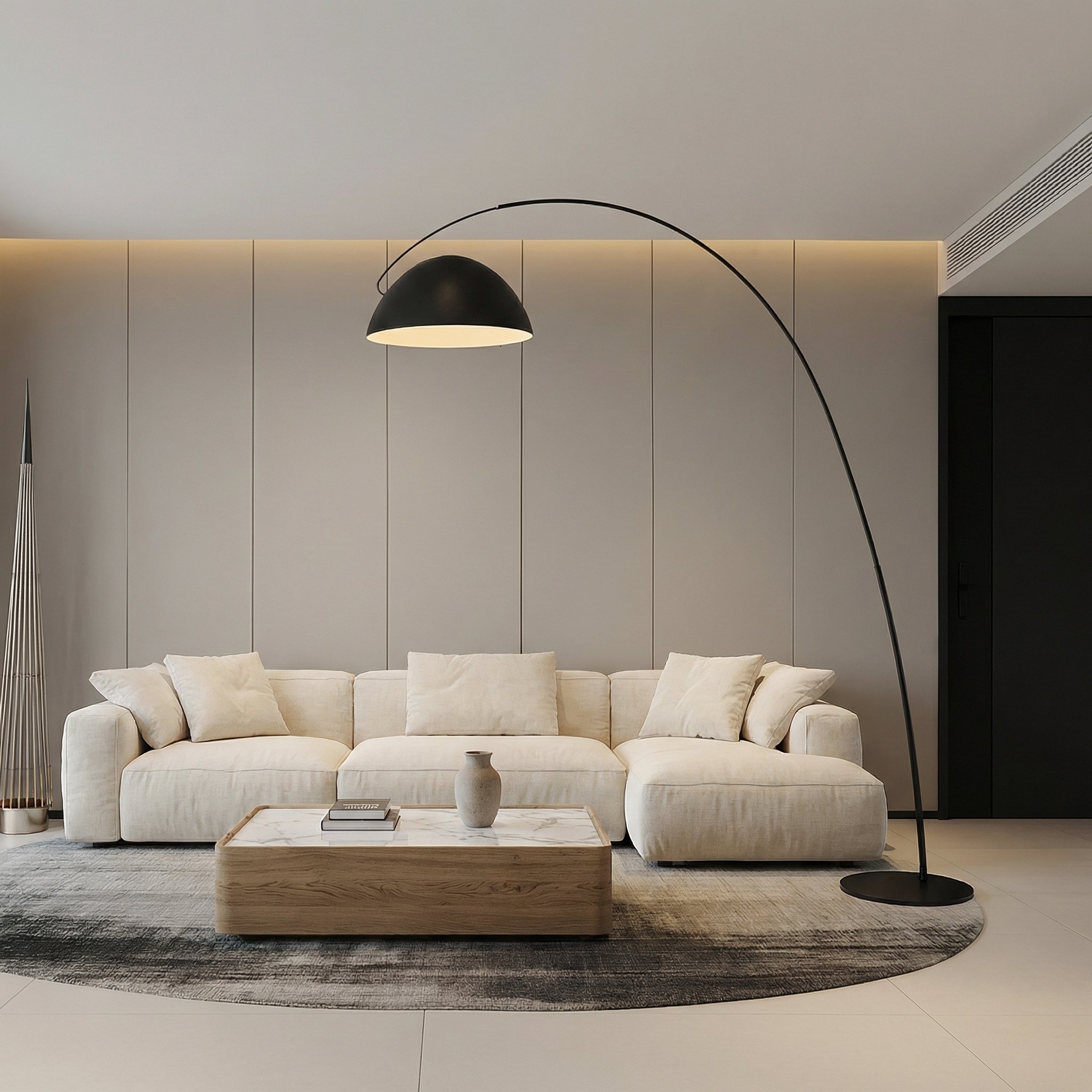 Nordic Elegance | Modern Floor Lamp with Adjustable Height & LED Bulb | Minimalist Design for Living Room Illumination