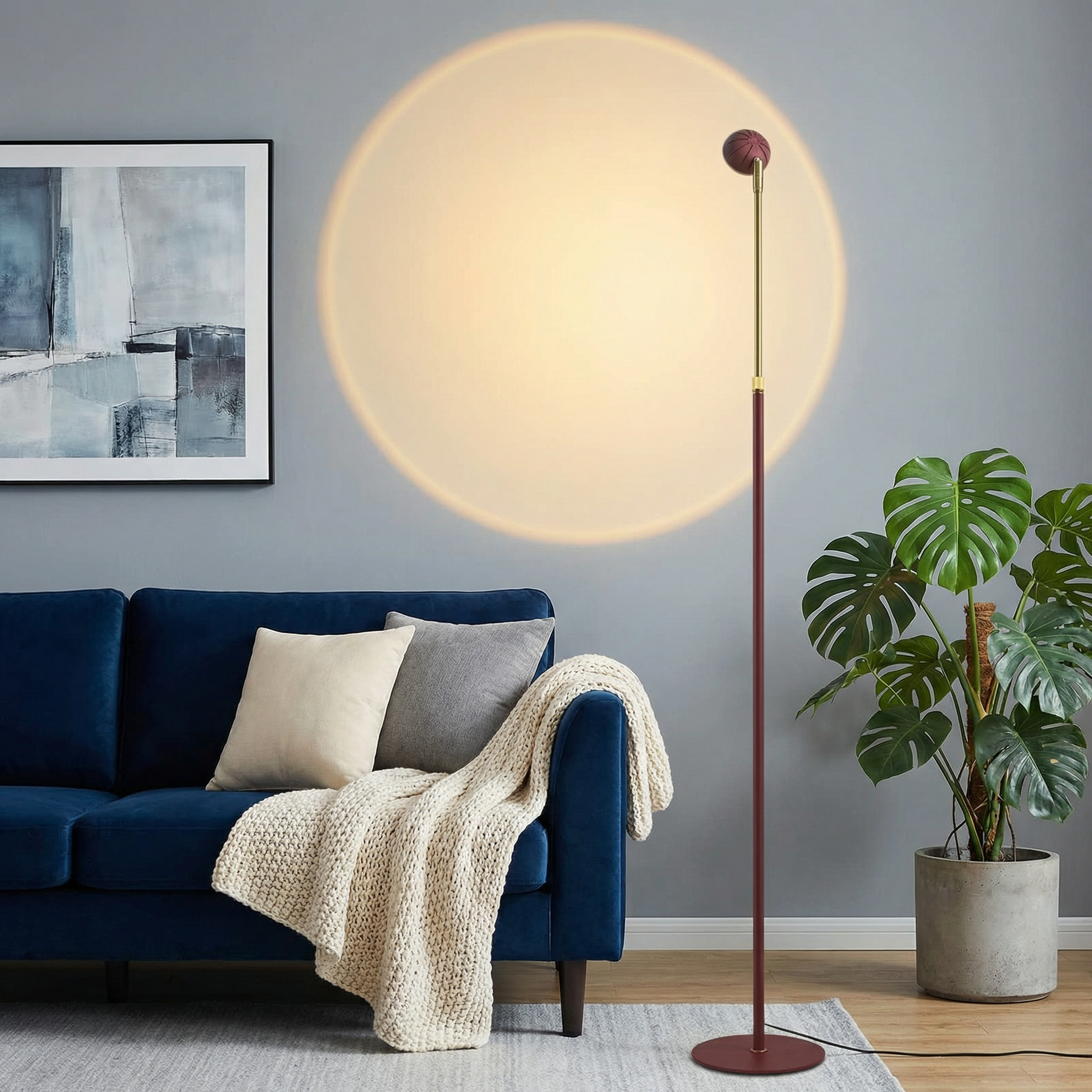 Elegant Bamboo Floor Lamp | Dimmable LED Light & Adjustable Height for Cozy Living Room Ambiance