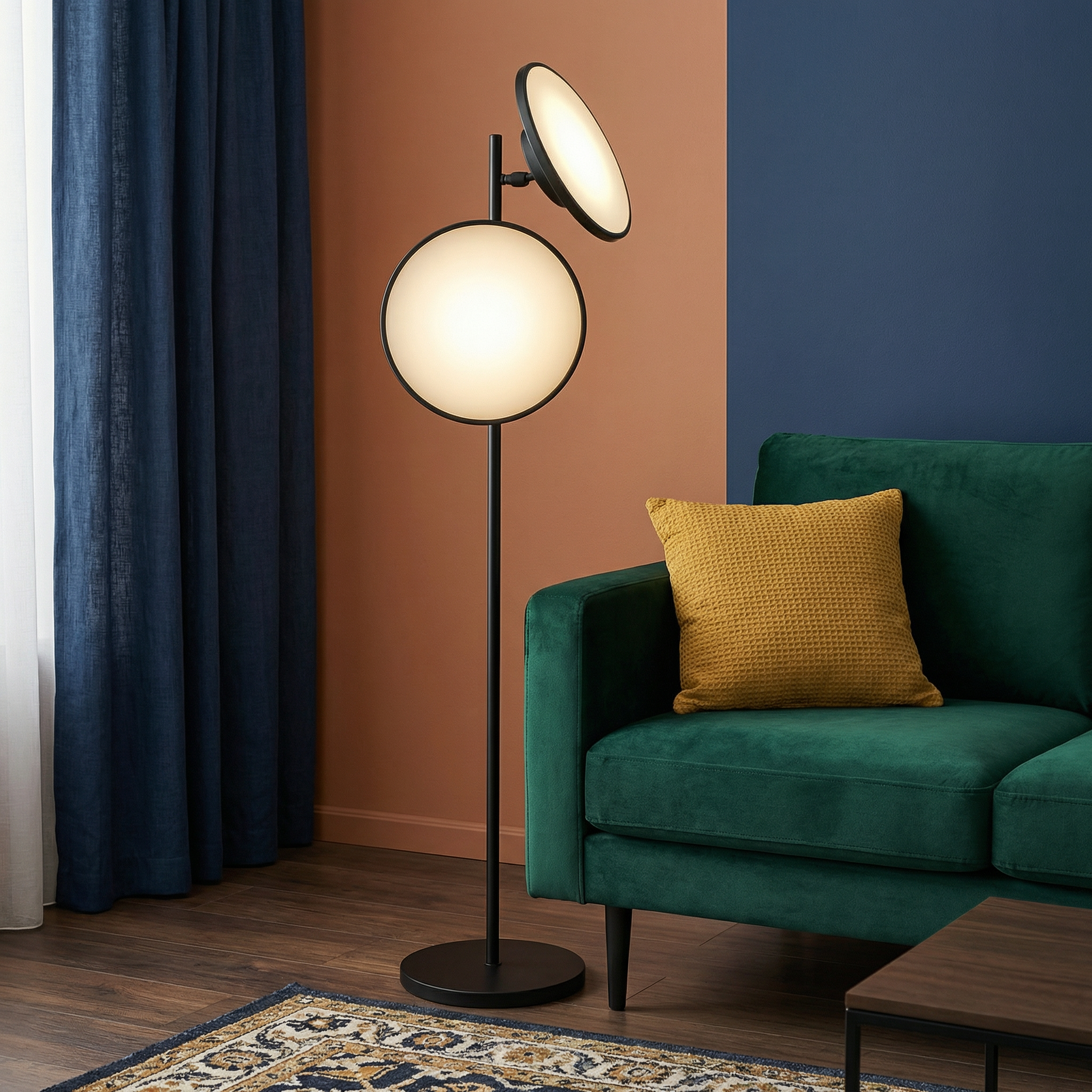 Modern Floor Lamp | Black Standing Lamp with LED Bulb & Minimalist Design | Elegant Lighting for Living Room