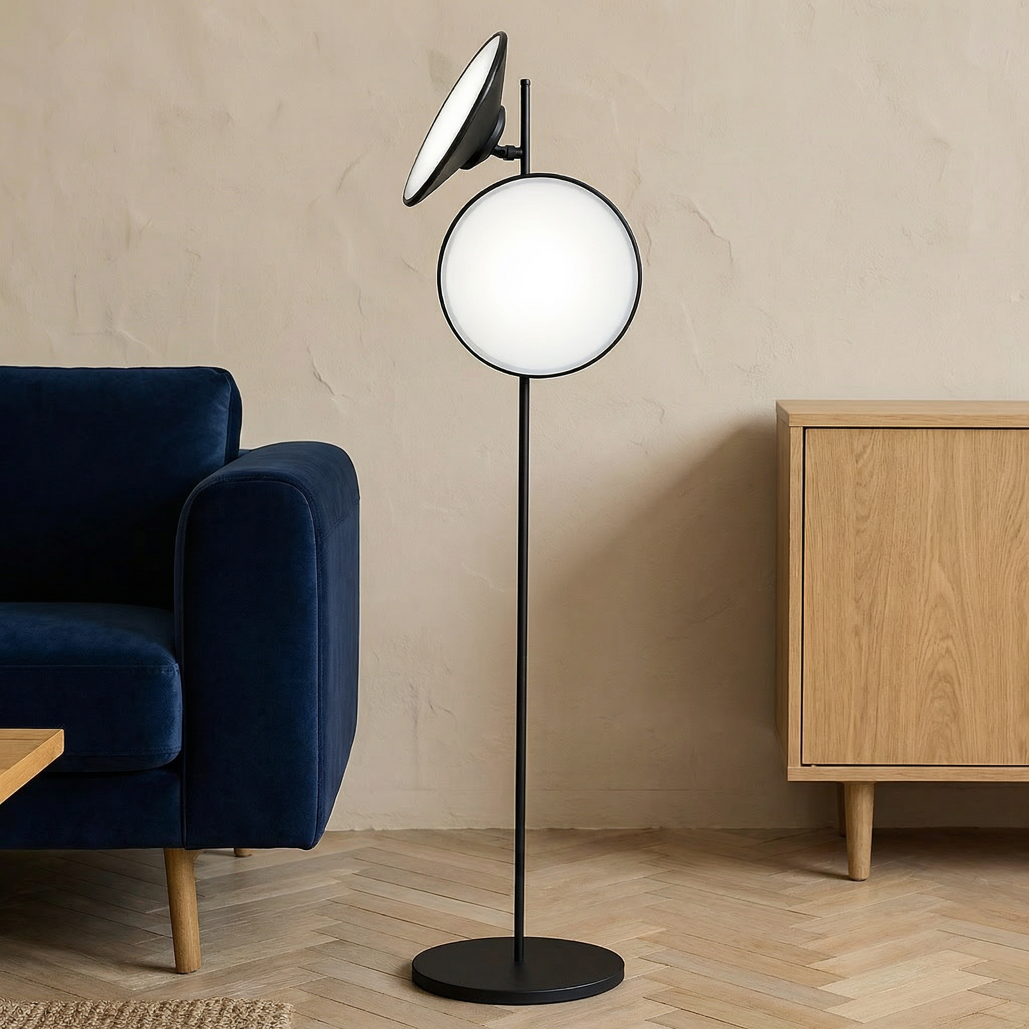 Modern Floor Lamp | Black Standing Lamp with LED Bulb & Minimalist Design | Elegant Lighting for Living Room