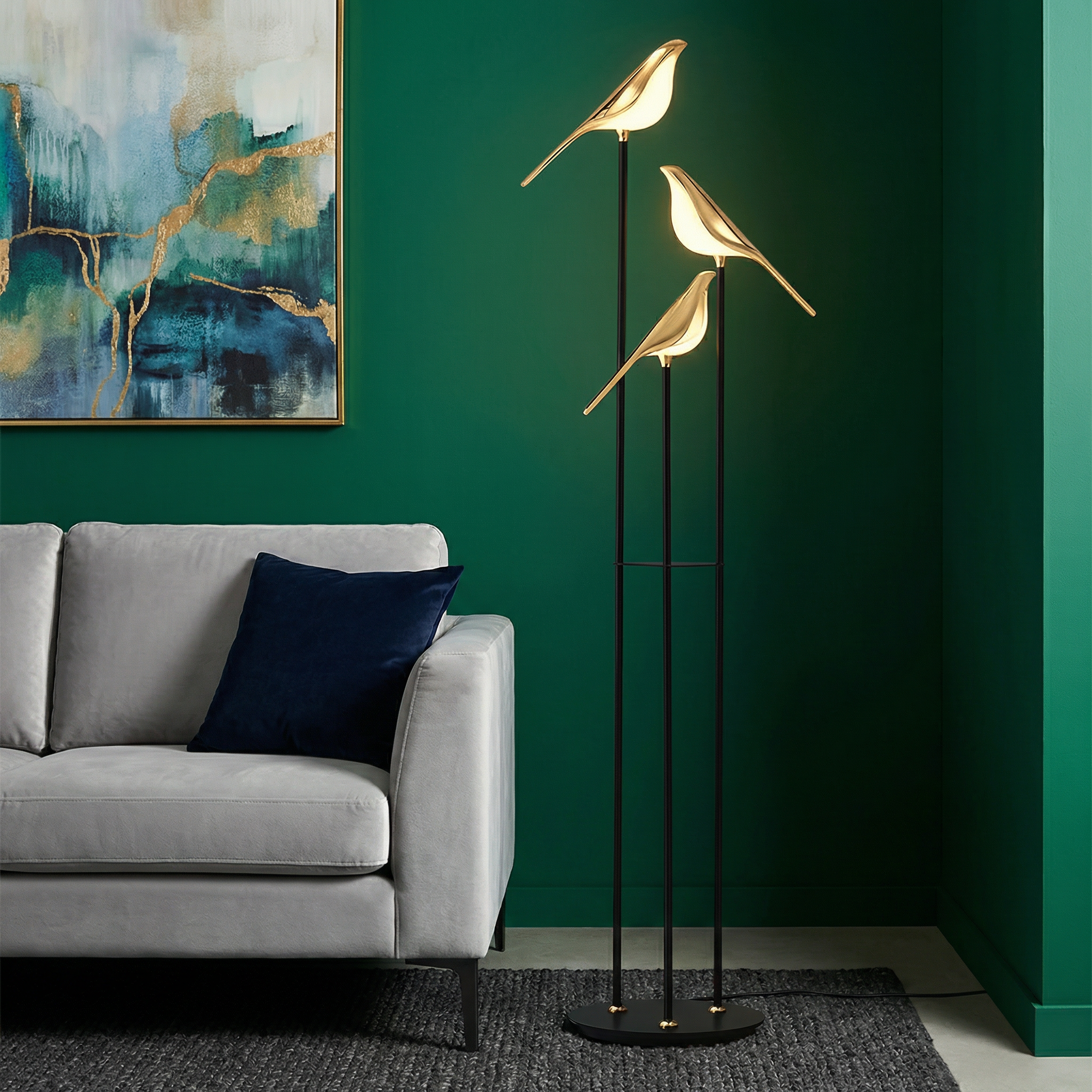 Sculptural Floor Lamp | Modern Standing Lamp with LED Lighting | Elegant Accent for Living Room Decor