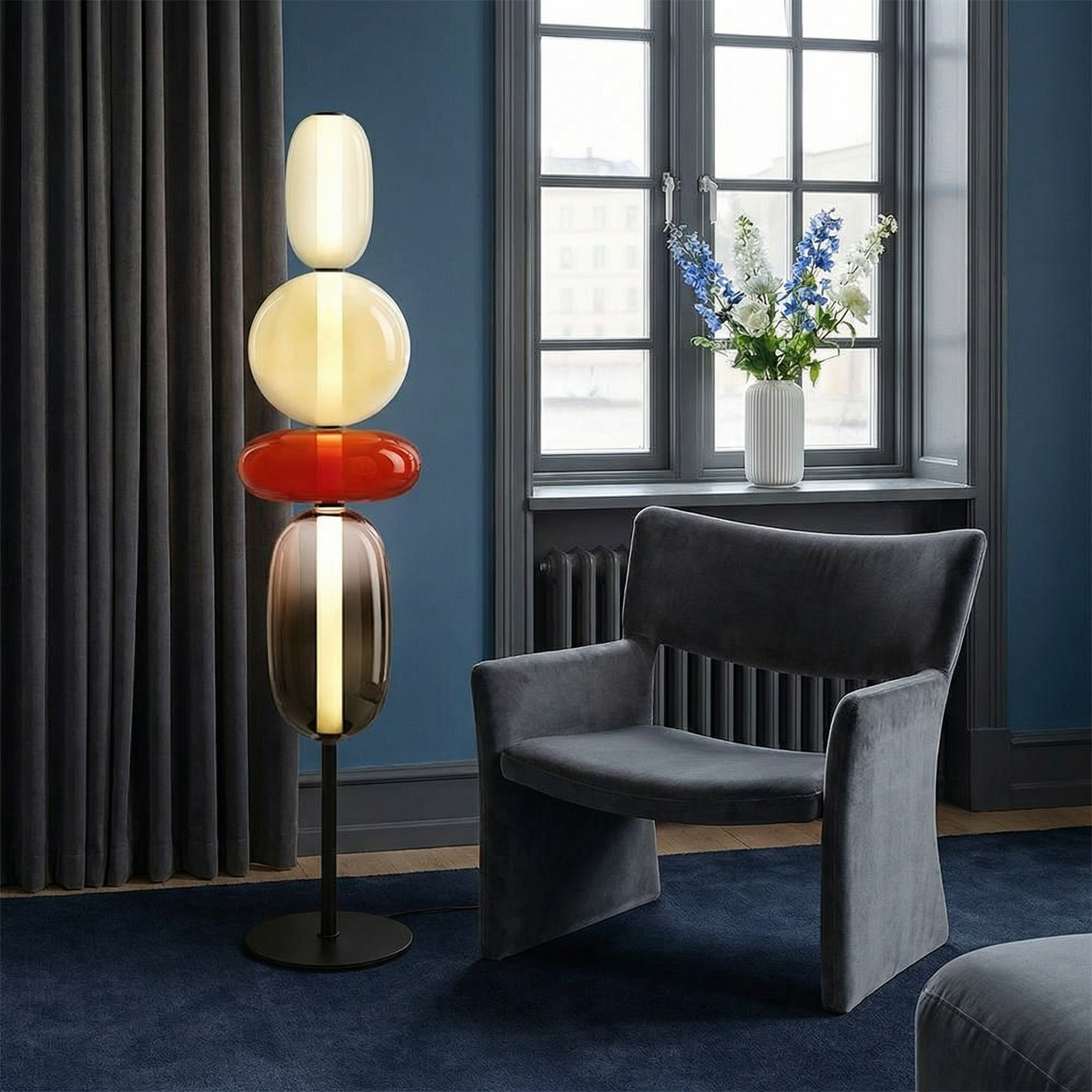Elegant | Modern Floor Lamp with Sculptural Design & Warm LED Glow | Stylish Lighting for Living Room