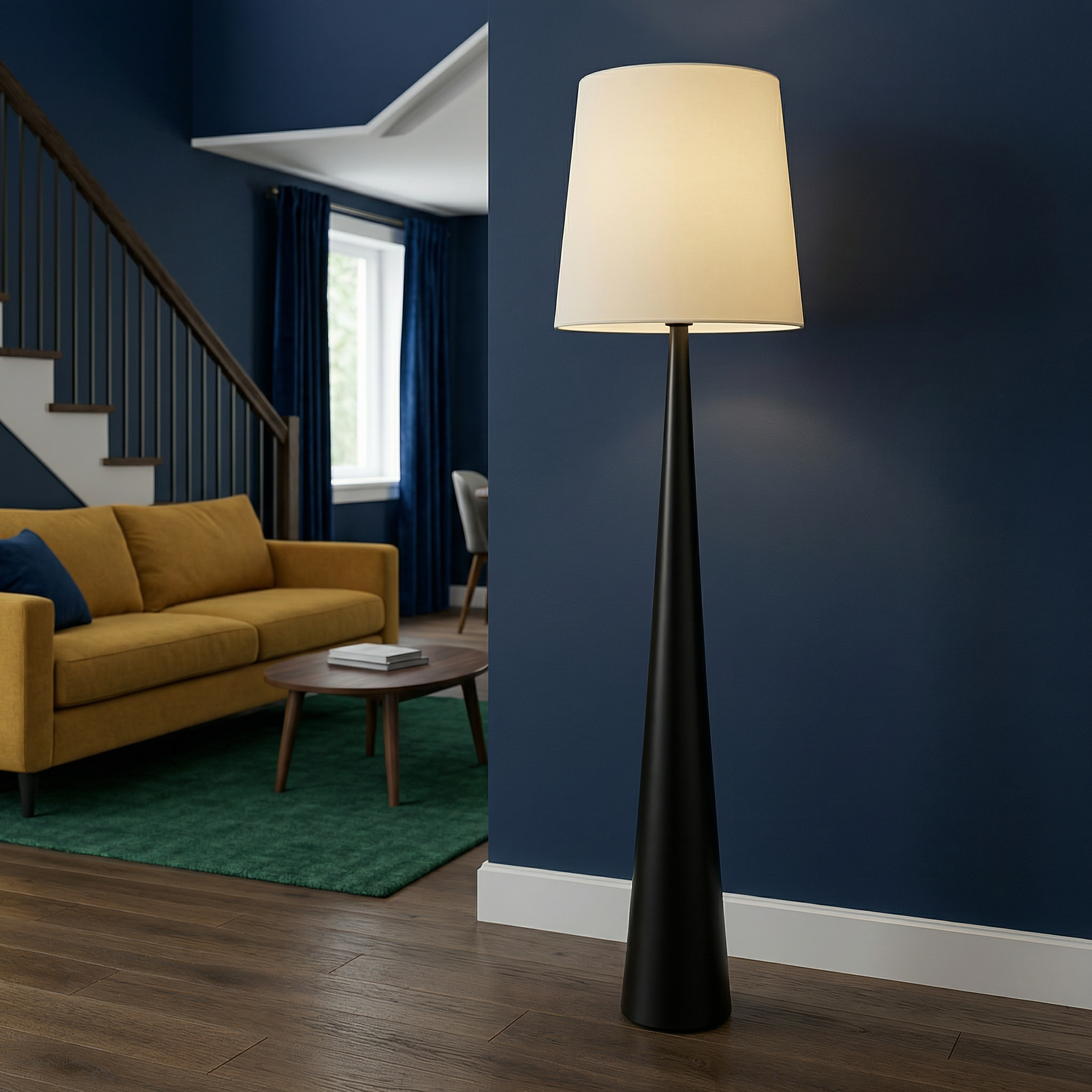 Scandinavian Floor Lamp | Modern Standing Lamp with LED Bulb | Eco-Friendly Design for Cozy Living Room Ambiance