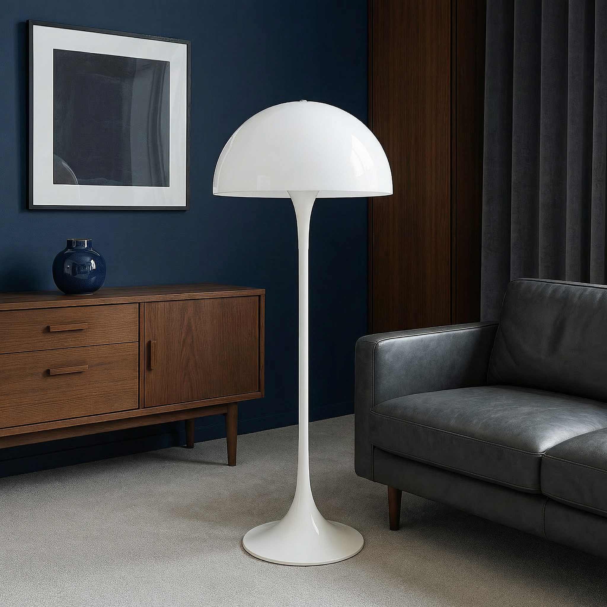 Modern Floor Lamp with Soft LED Glow | Mid-Century Design for Cozy Living Room Ambiance