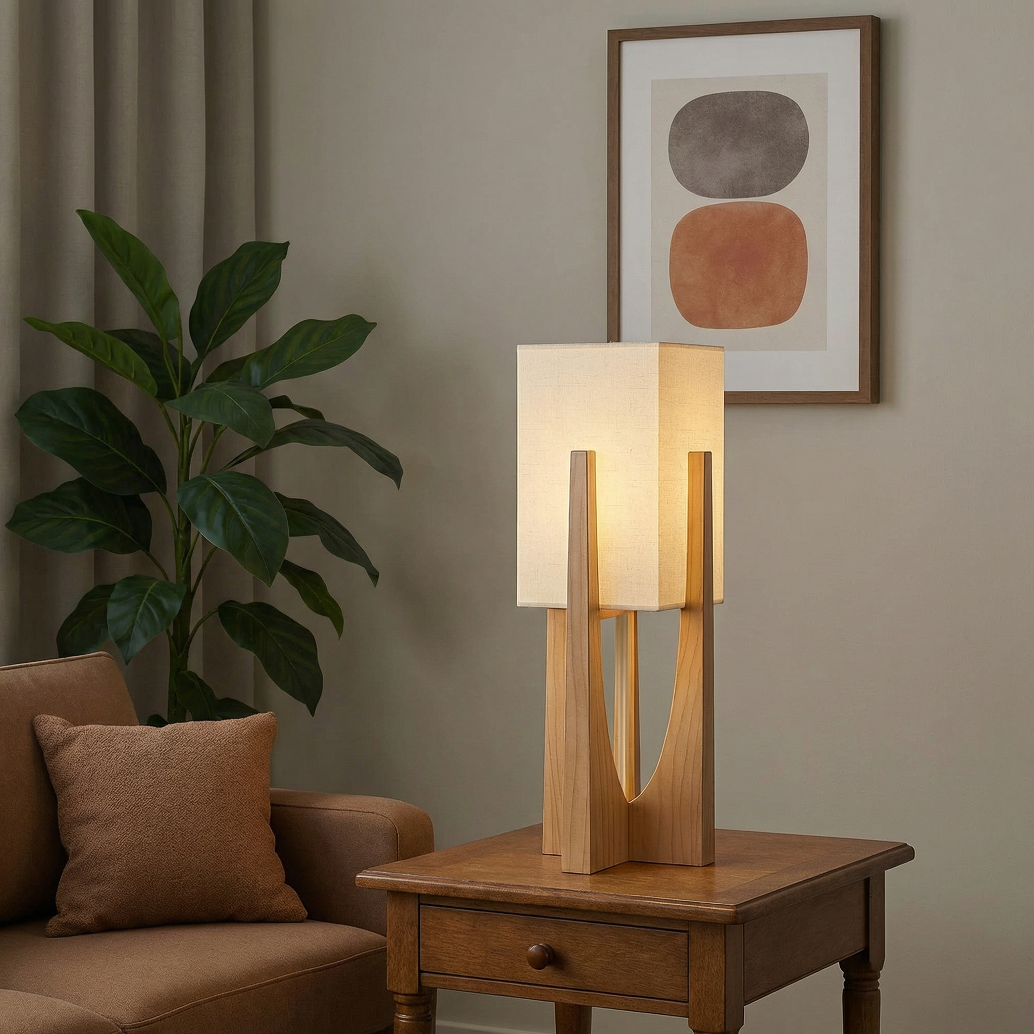 Wabi Sabi | Modern Floor Lamp with Handcrafted Shade | Elegant Lighting for Living Room Serenity