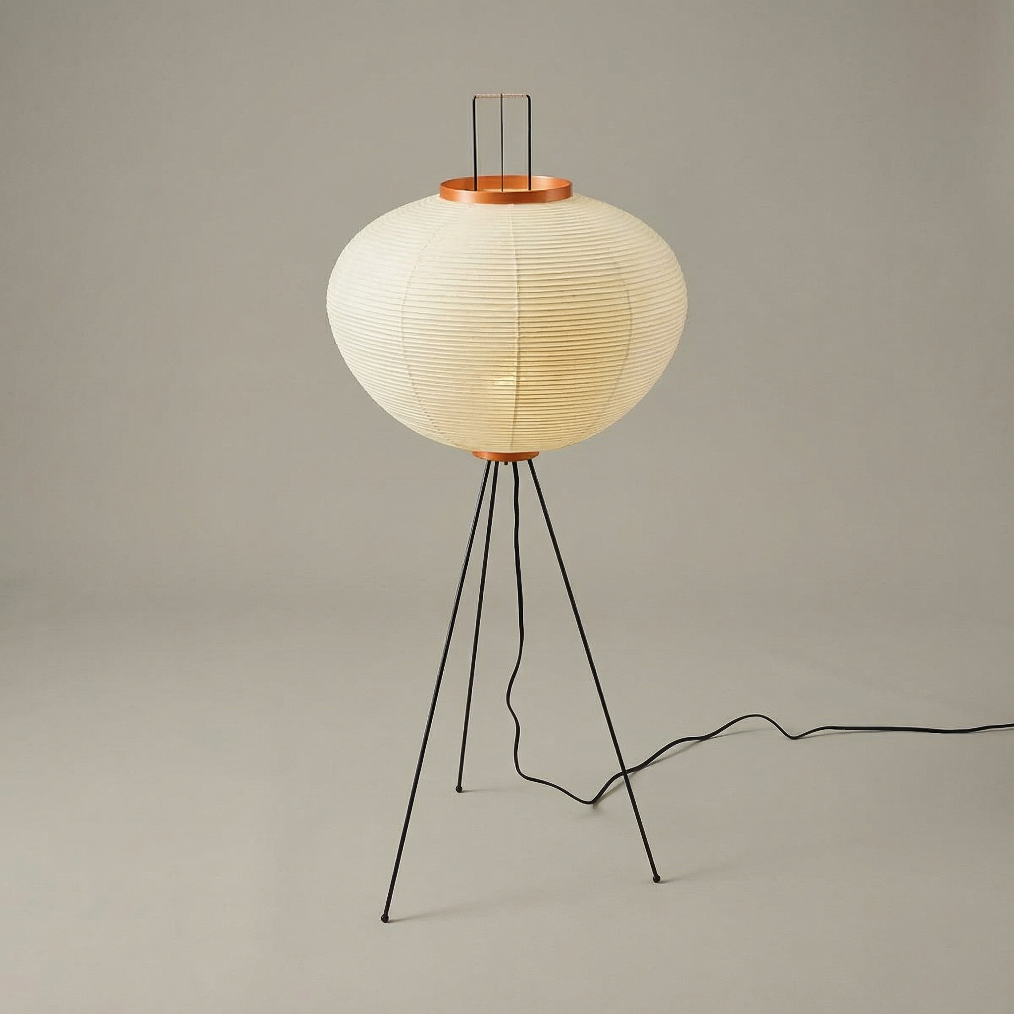 Modern Floor Lamp with Handcrafted Rice Paper Shade | Minimalist Design for Ambient Lighting
