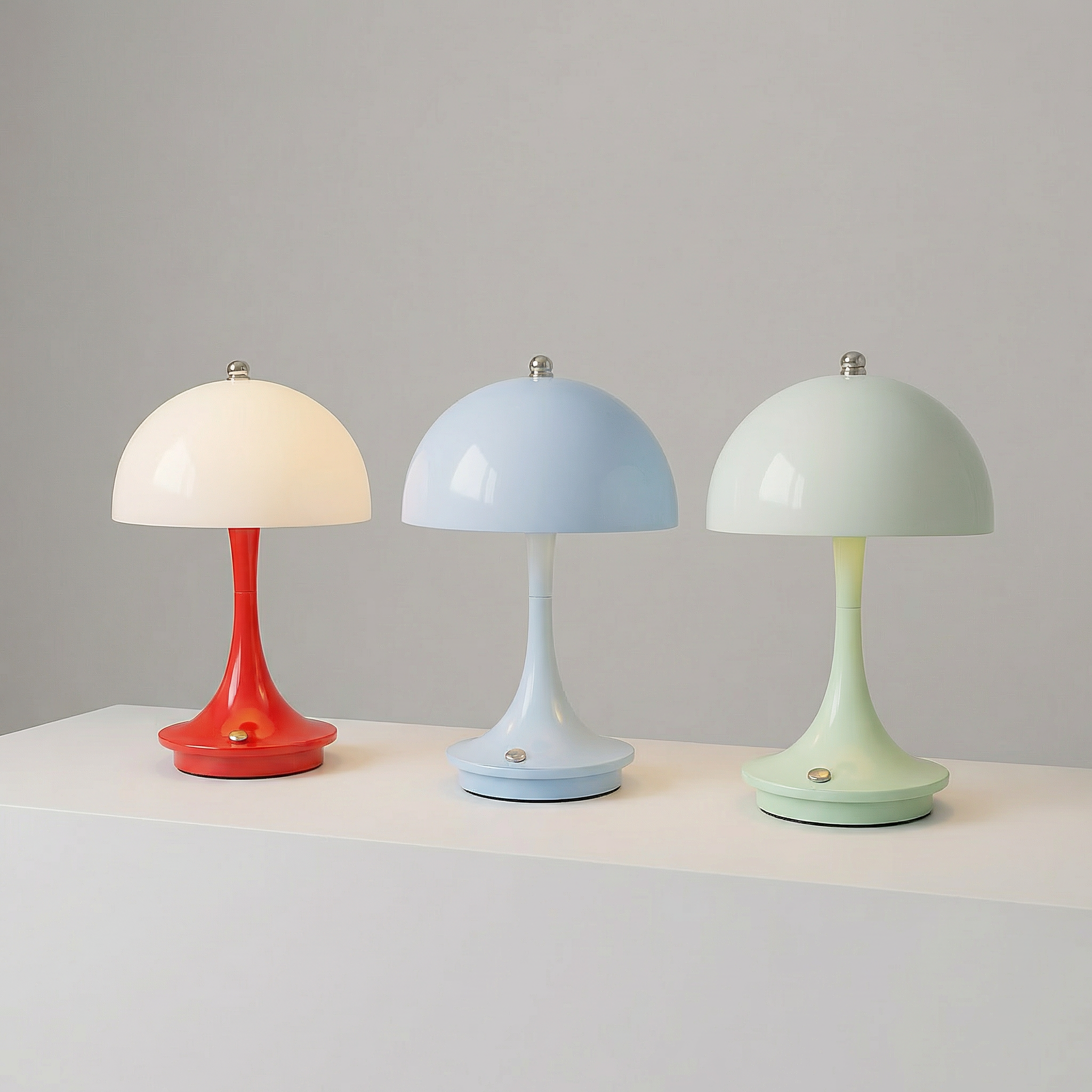 Contemporary Mushroom Table Lamp | Cordless LED Design for Easy Placement
