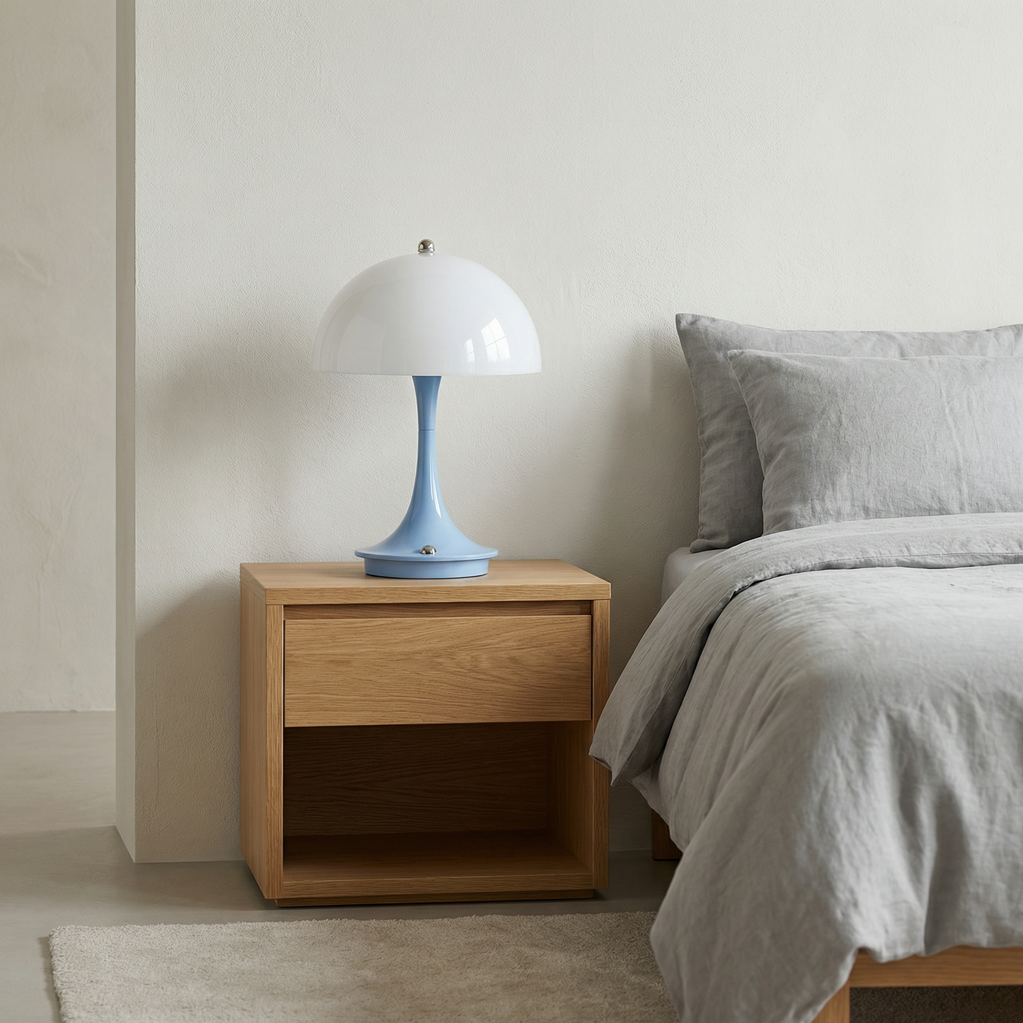 Contemporary Mushroom Table Lamp | Cordless LED Design for Easy Placement