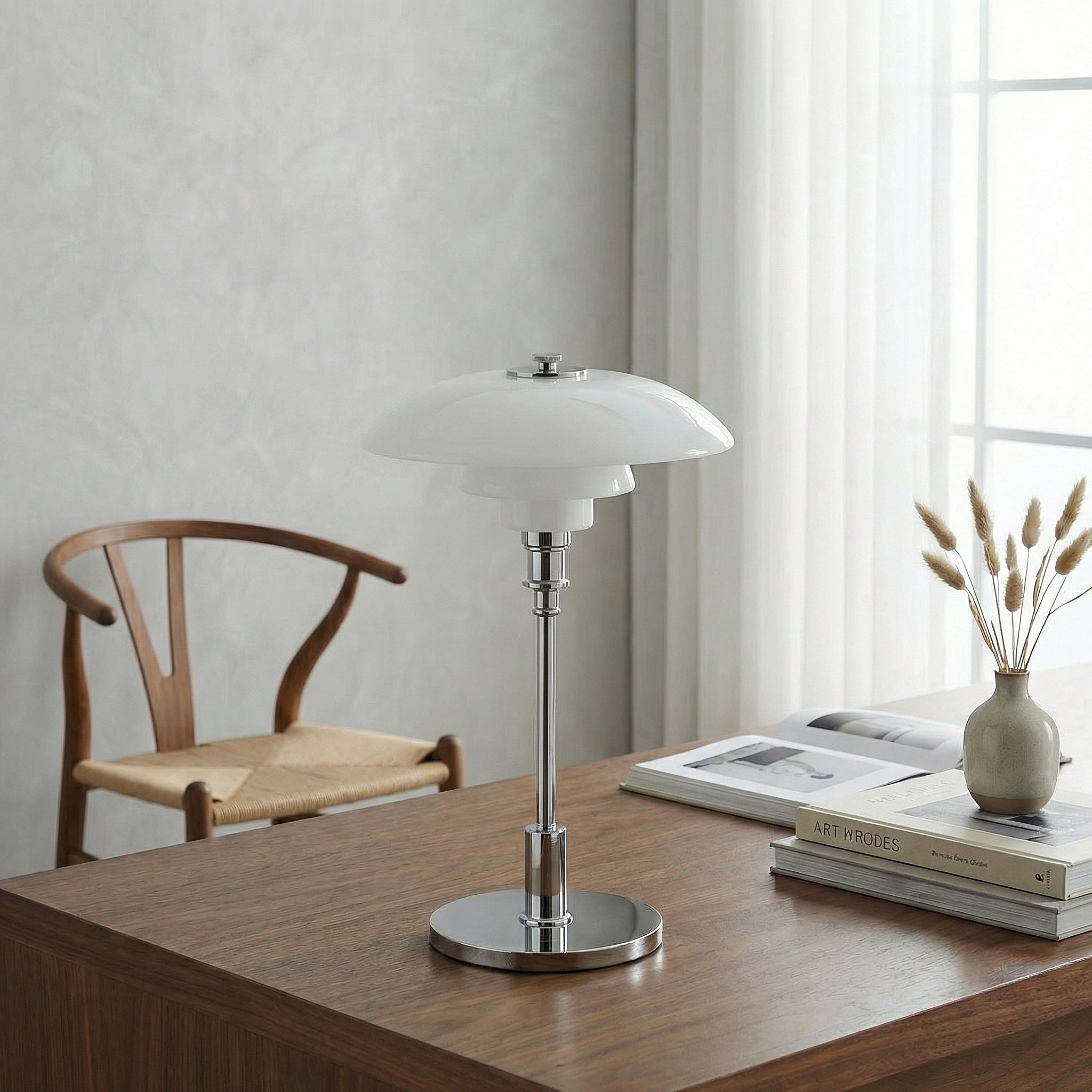 Scandinavian Style Table Lamp with LED Bulb & Dimming Feature | Modern Bedside Table Lamp for Cozy Ambiance