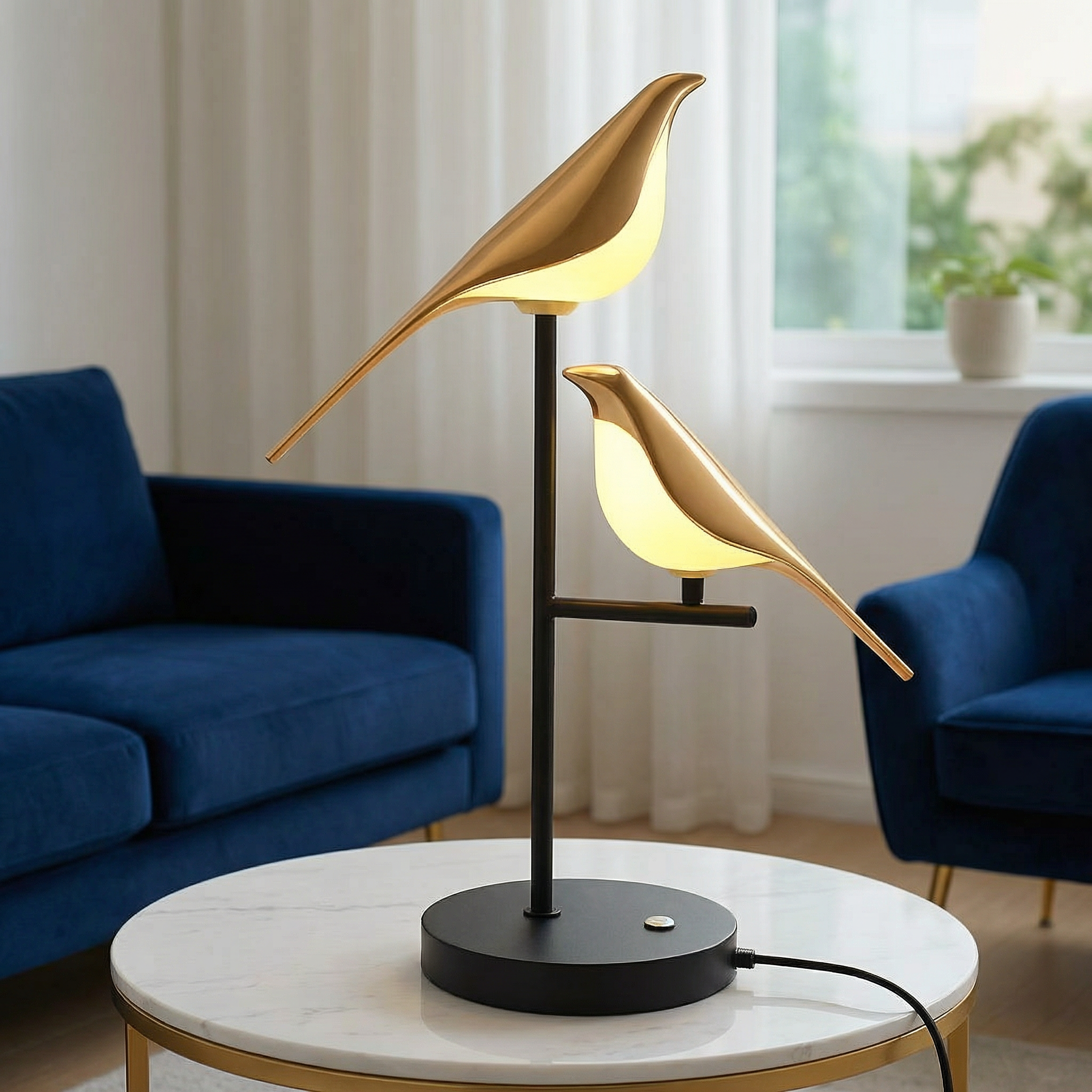 Modern Table Lamp | Unique Bird Design with LED Light | Stylish Bedside or Desk Lamp for Cozy Ambiance
