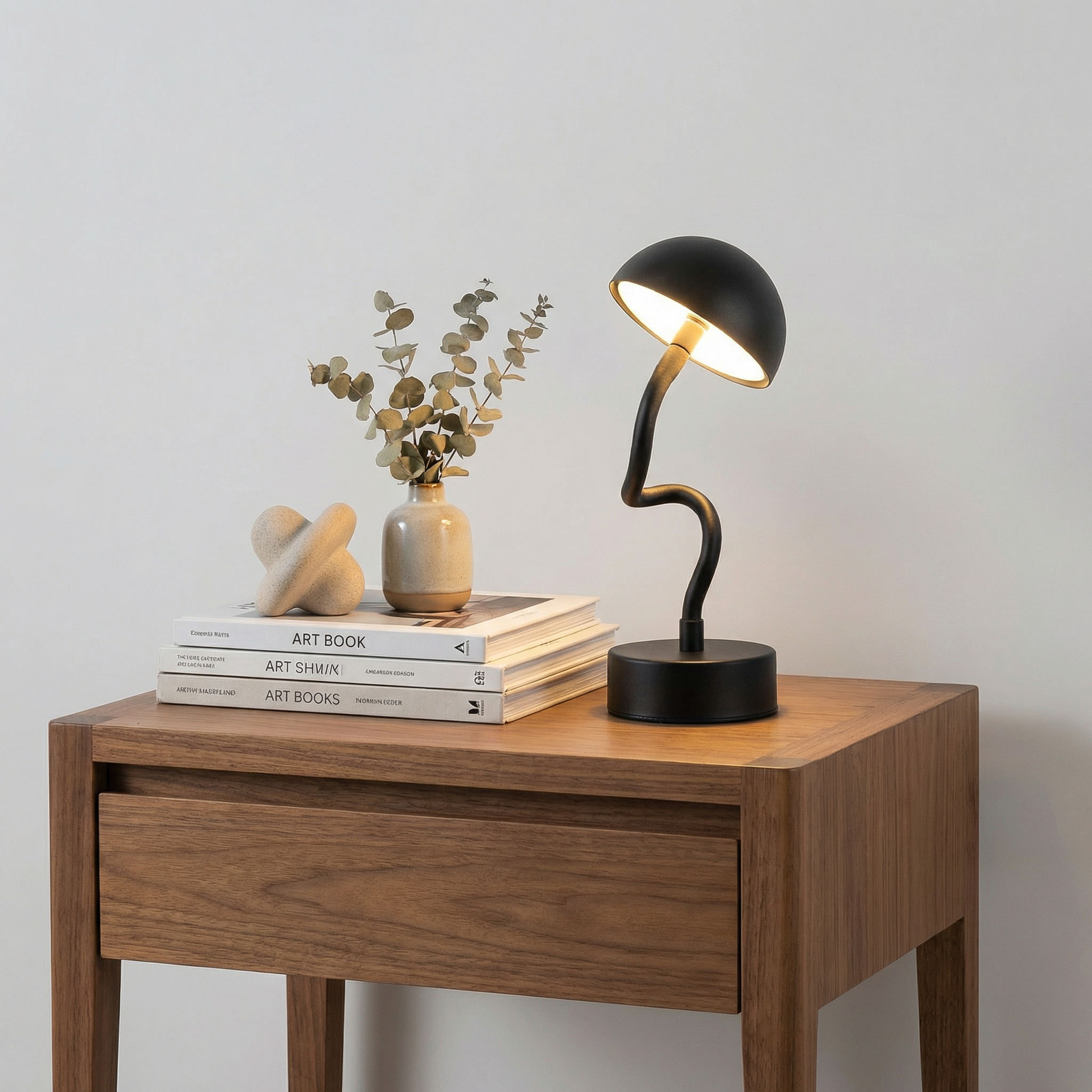 LumosMushroom | Modern Cordless Dimmable Table Lamp for Cozy Spaces