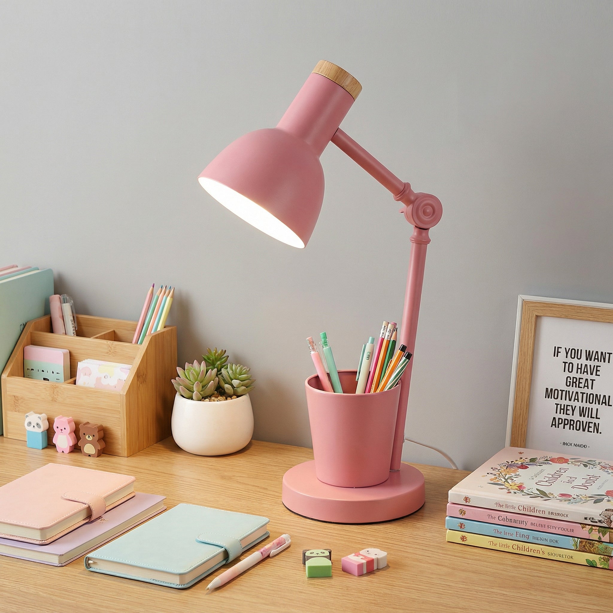 LumosLily | Charming Adjustable Kids Study Table Lamp for Reading