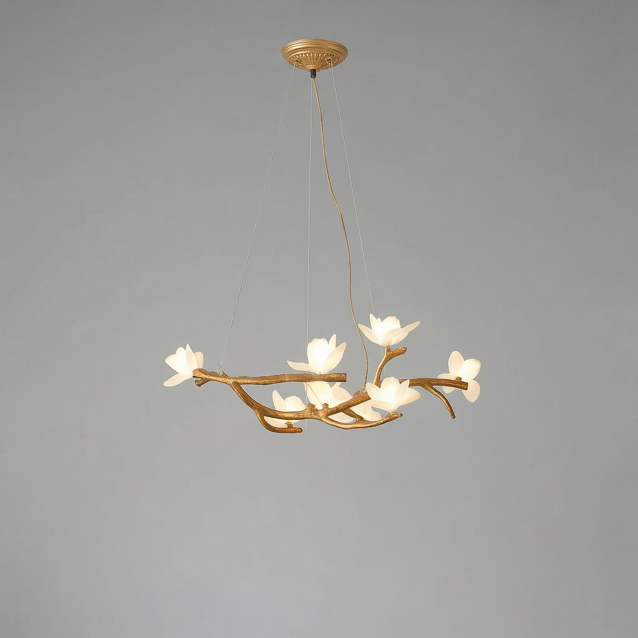 Organic Tree Branch | Modern Chandelier Light with Adjustable LED Bulbs | Unique Bamboo Design for Warm Ambiance