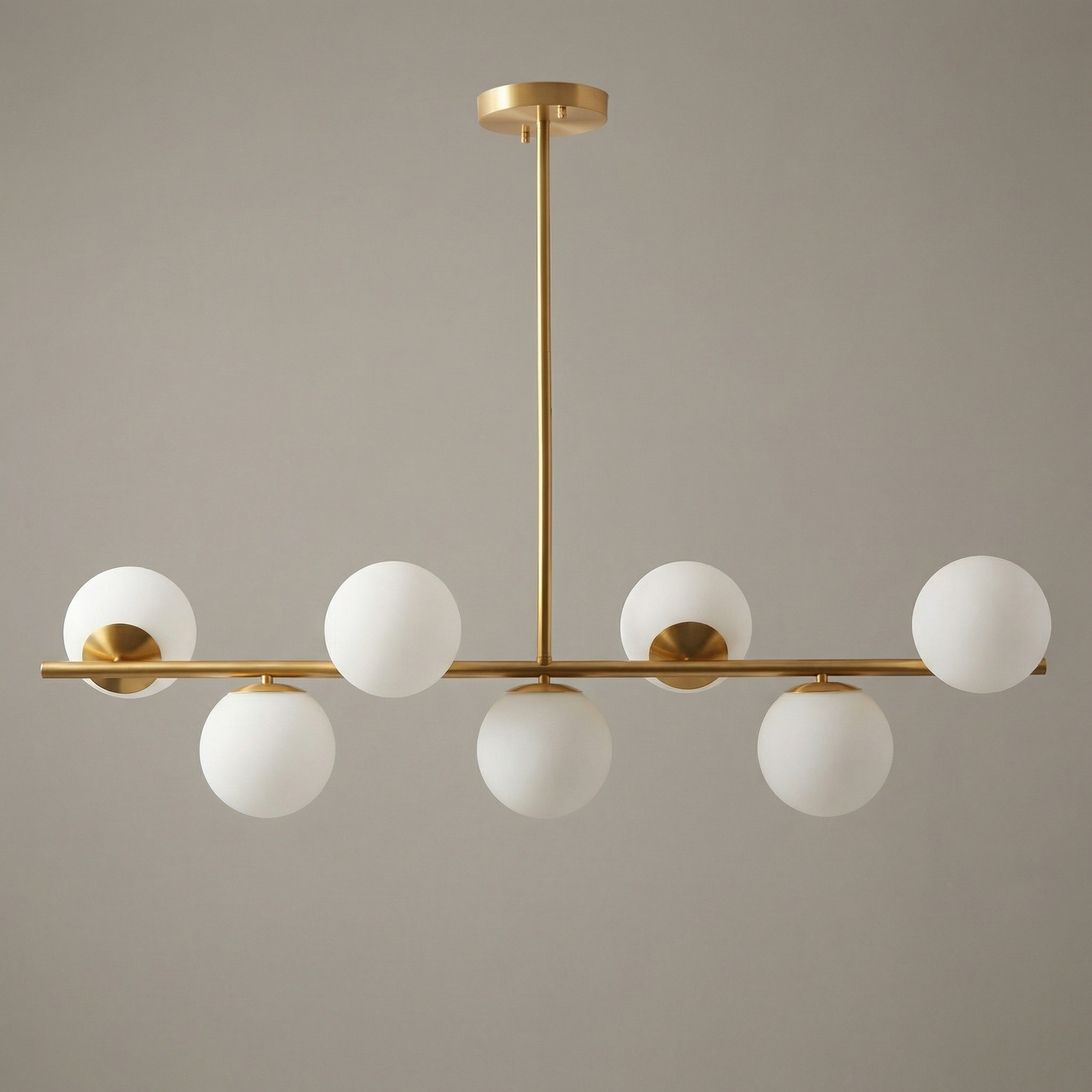 Elegant Gold Chandelier Light with LED Bulbs | Modern Height-Adjustable Design for Dining Room Ambiance