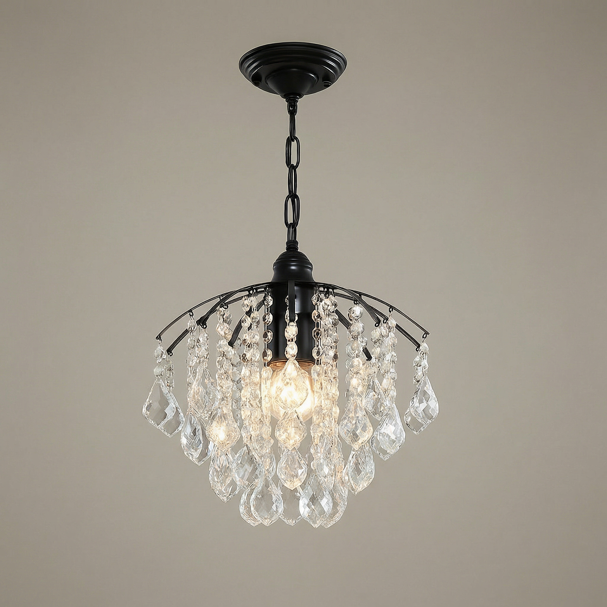Elegant Crystal Chandelier Light with LED Bulbs | Modern Design for Luxurious Bedroom Ambiance