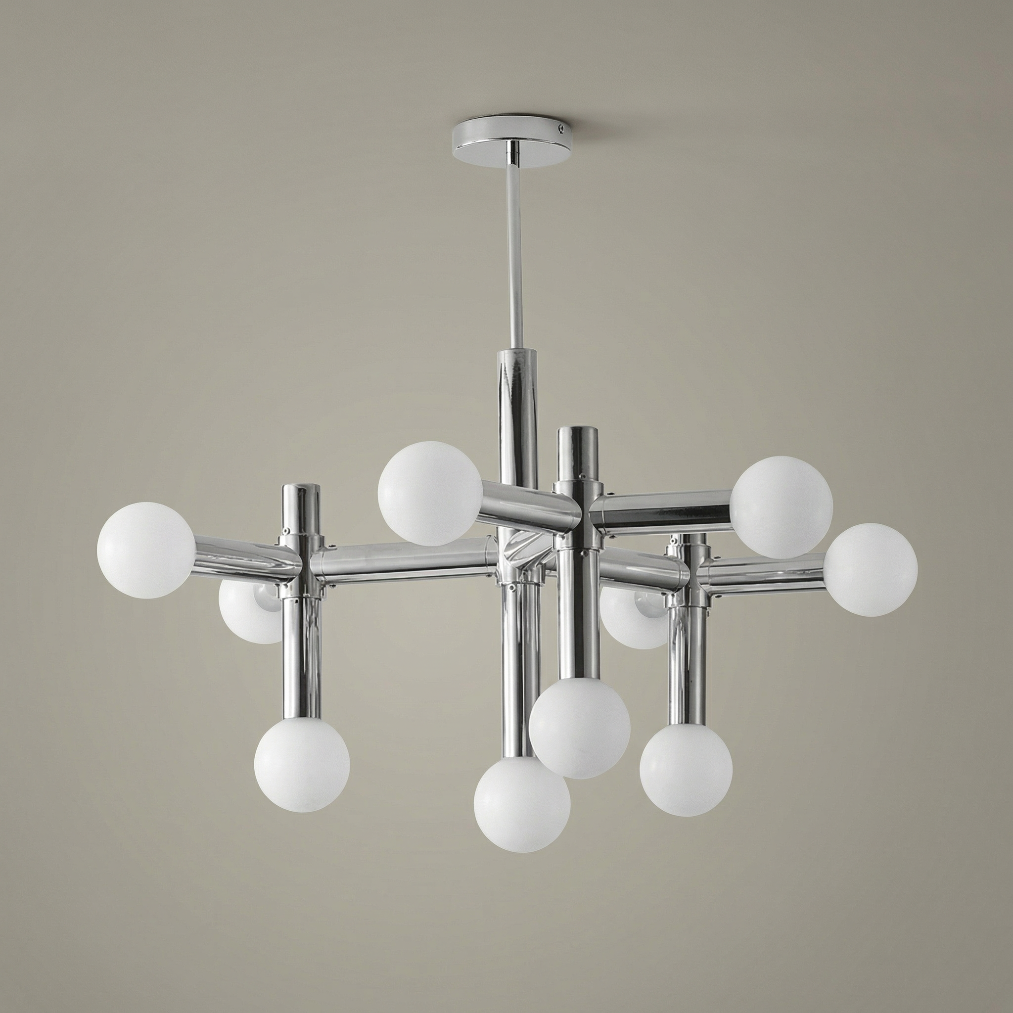 Contemporary Metal Chandelier Light with Adjustable Height & LED Bulbs | Geometric Design for Modern Dining Rooms