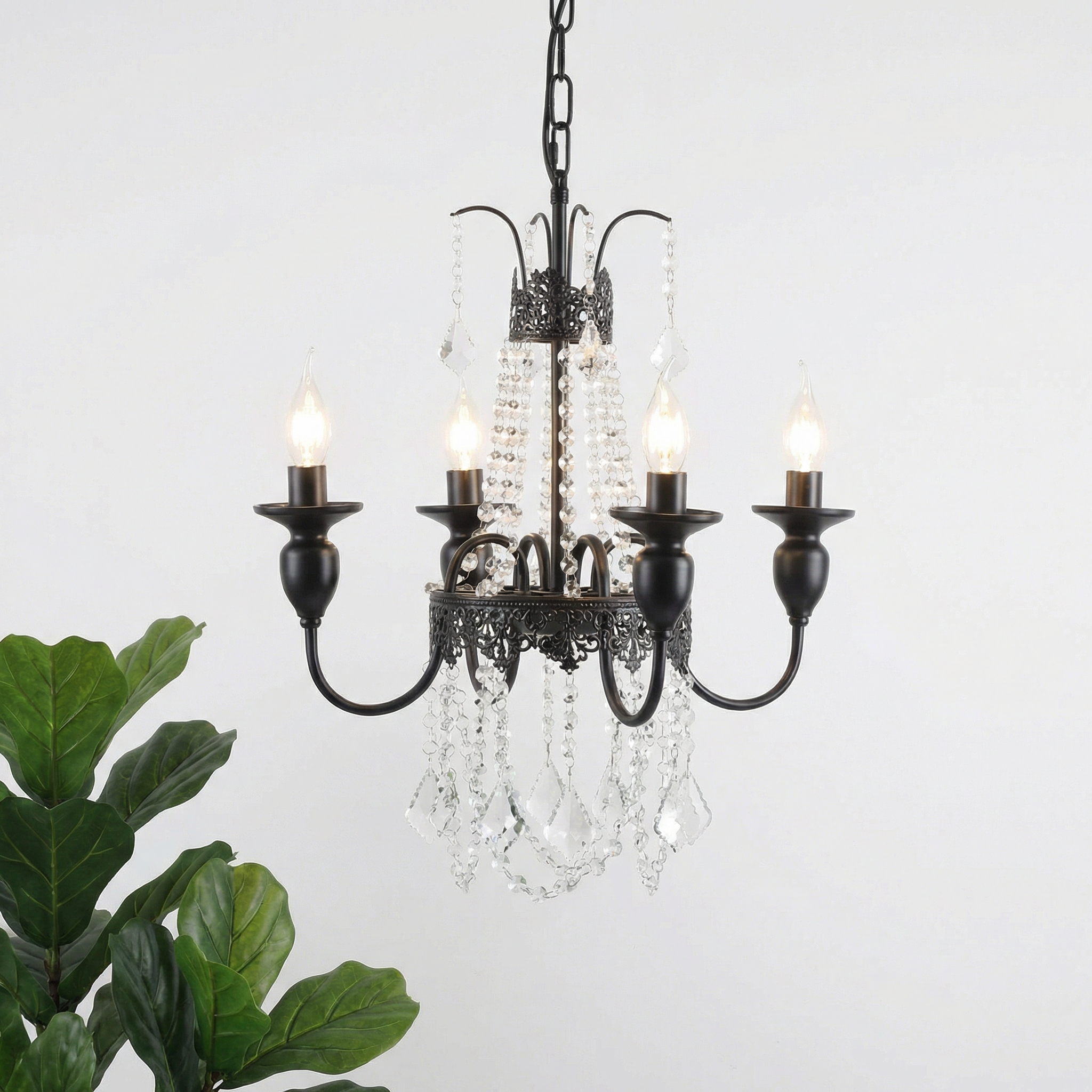 Elegant Crystal Chandelier | Modern Design with Soft Diffused Light | Luxurious Home Décor for Bedrooms and Living Rooms