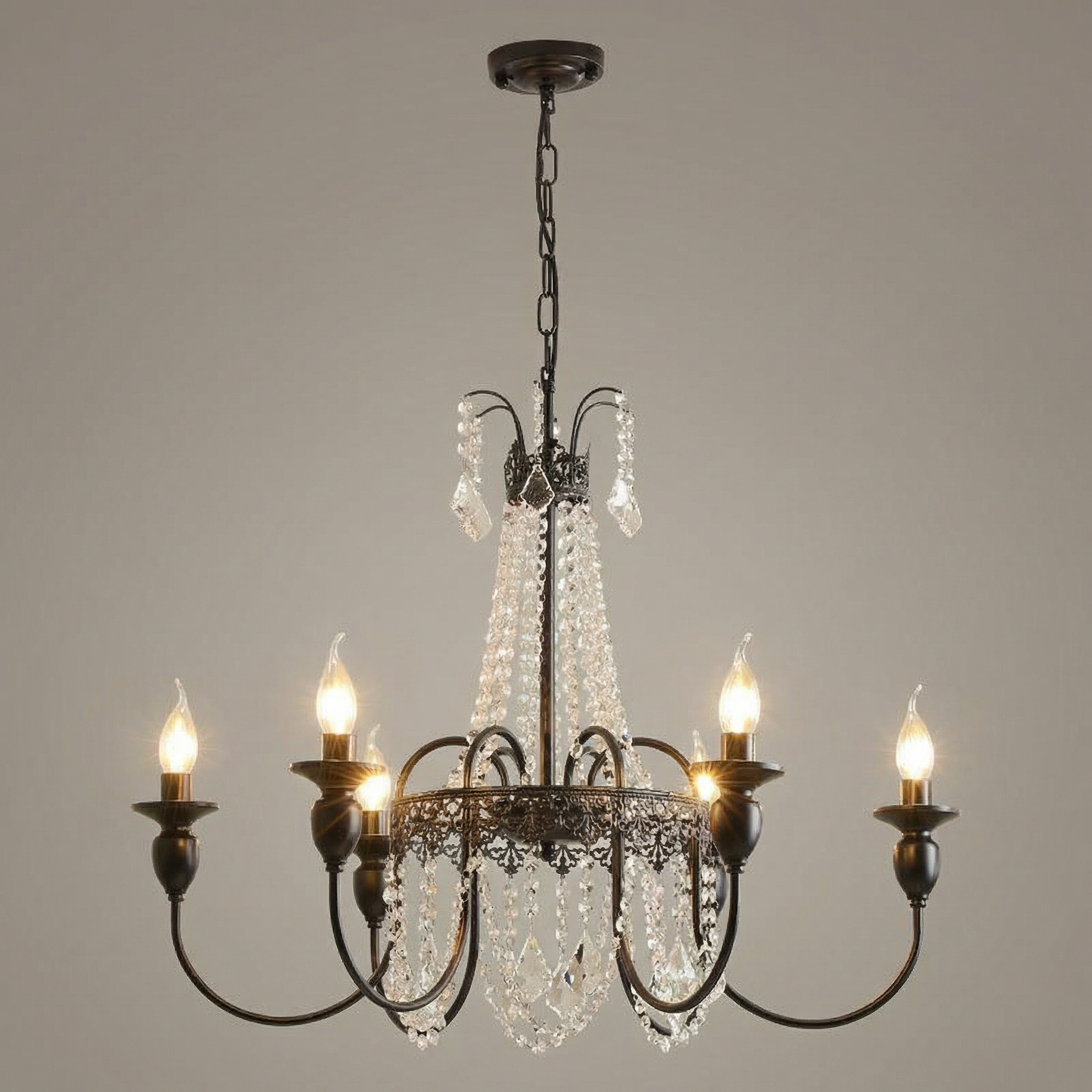 Elegant Crystal Chandelier | Modern Design with Soft Diffused Light | Luxurious Home Décor for Bedrooms and Living Rooms
