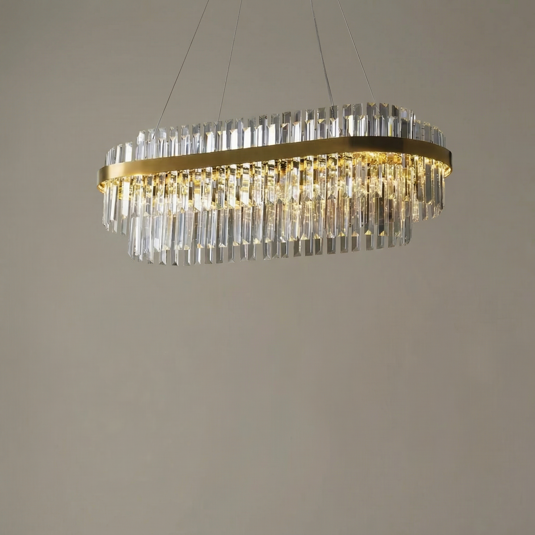 Elegant Crystal Chandelier | Modern Design with LED Lighting | Adjustable Height for Dining Room Ambiance