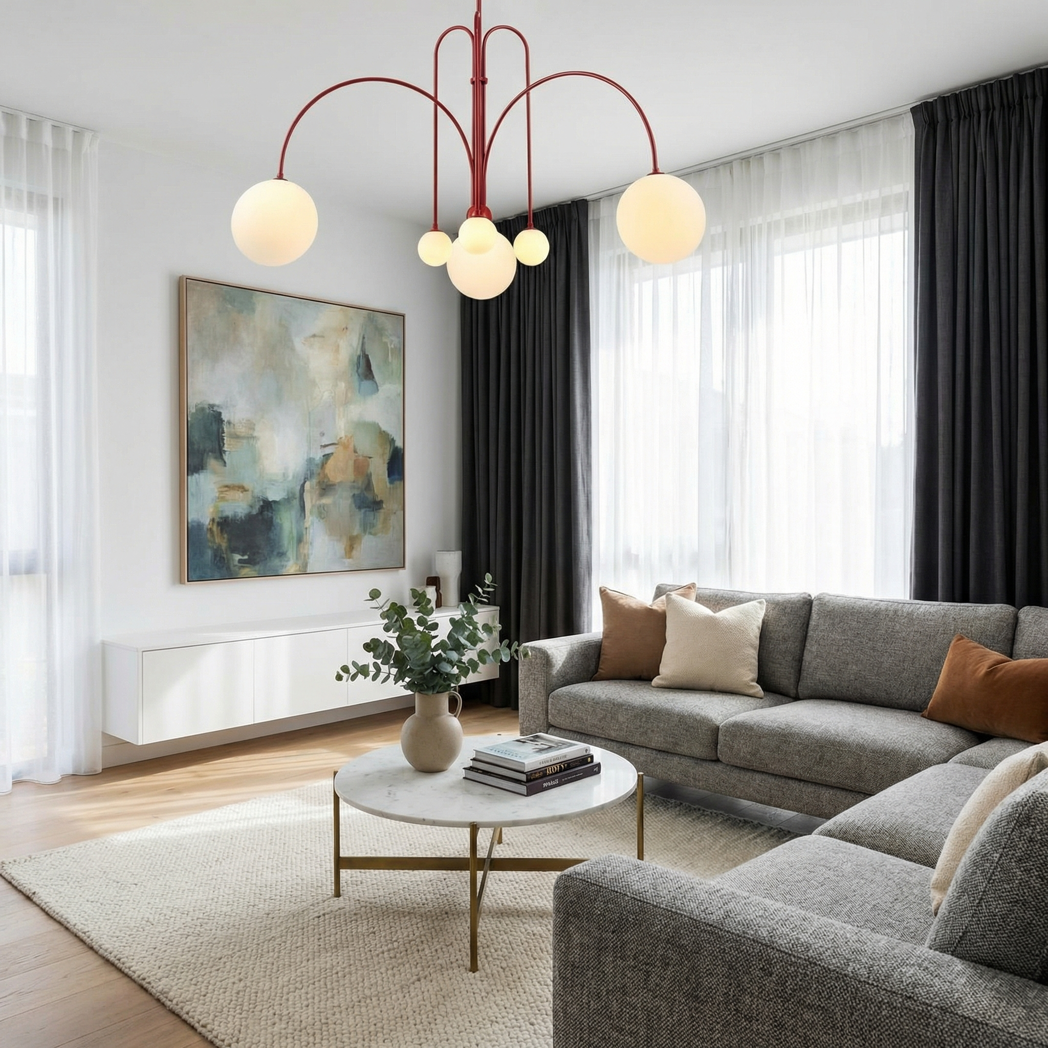 Gran Finale | Modern Suspension Ceiling Light with Adjustable Height | Elegant Design for Dining and Bar Areas