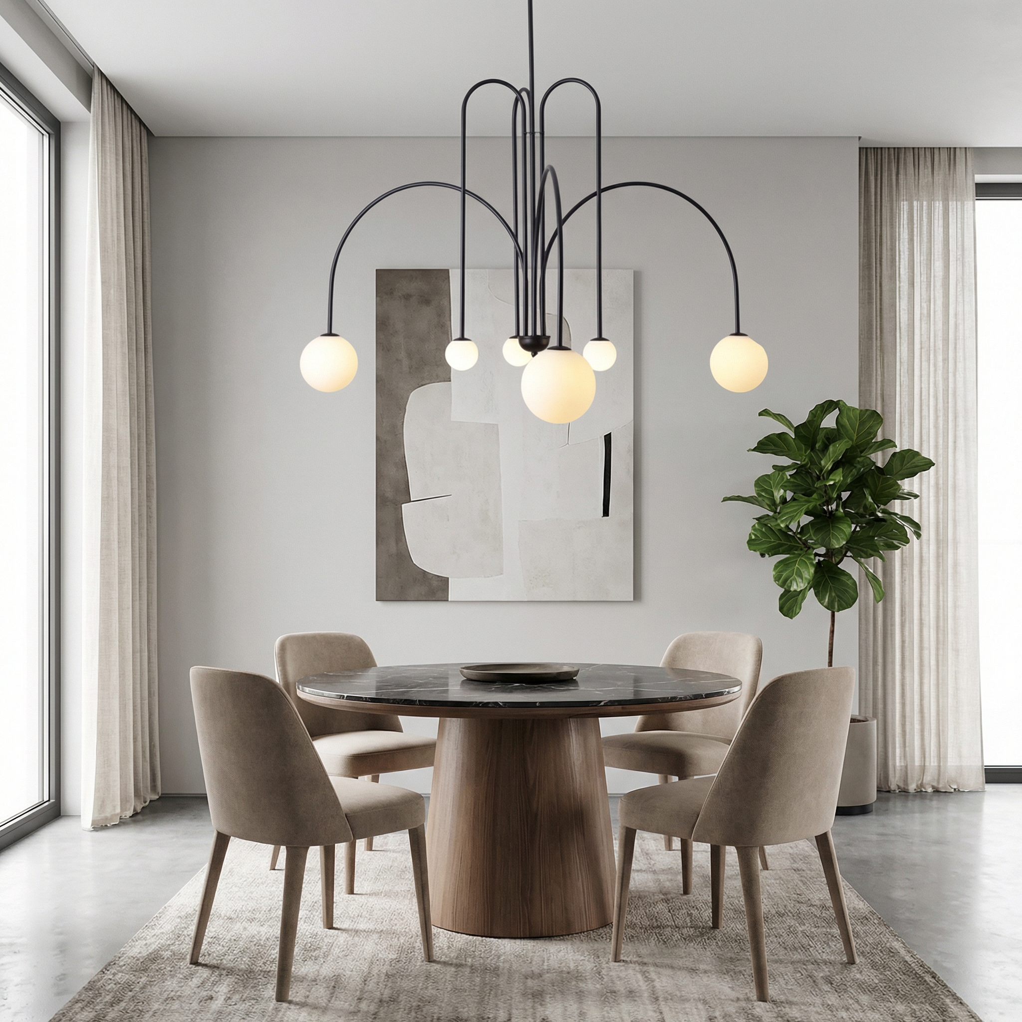 Gran Finale | Modern Suspension Ceiling Light with Adjustable Height | Elegant Design for Dining and Bar Areas
