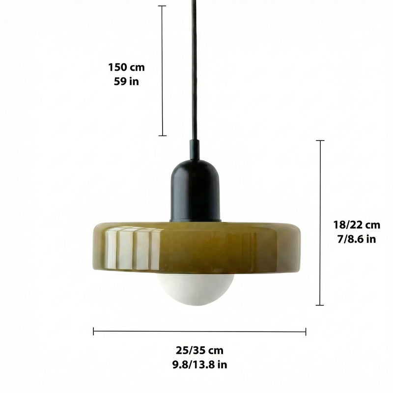 BauhausGlass | Elegant Contemporary Colored Glass Pendant Light