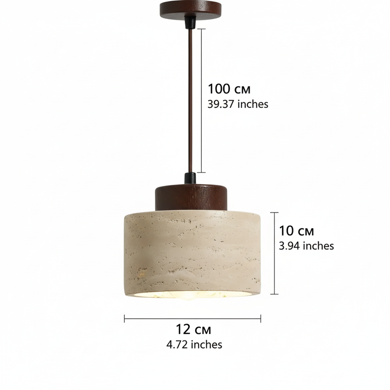 TravertineGlow | Elegant Natural Stone Adjustable Pendant Light