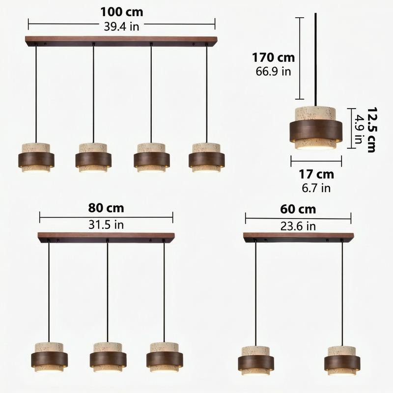 Travertine Elegance | Stylish Natural Stone Kitchen Pendant Light